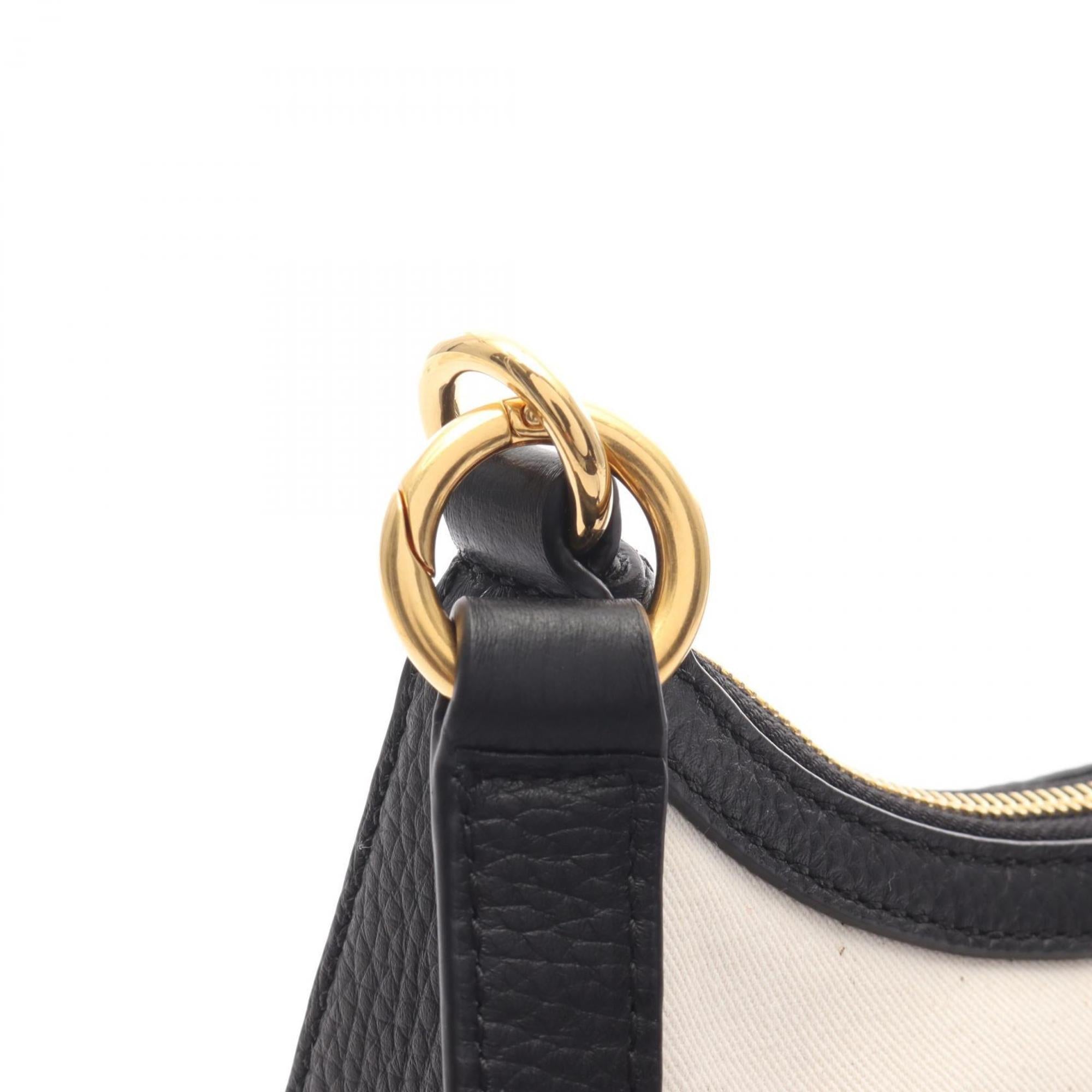 Bally Black Ivory Canvas Leather Shoulder Bag (Pre-Owned)