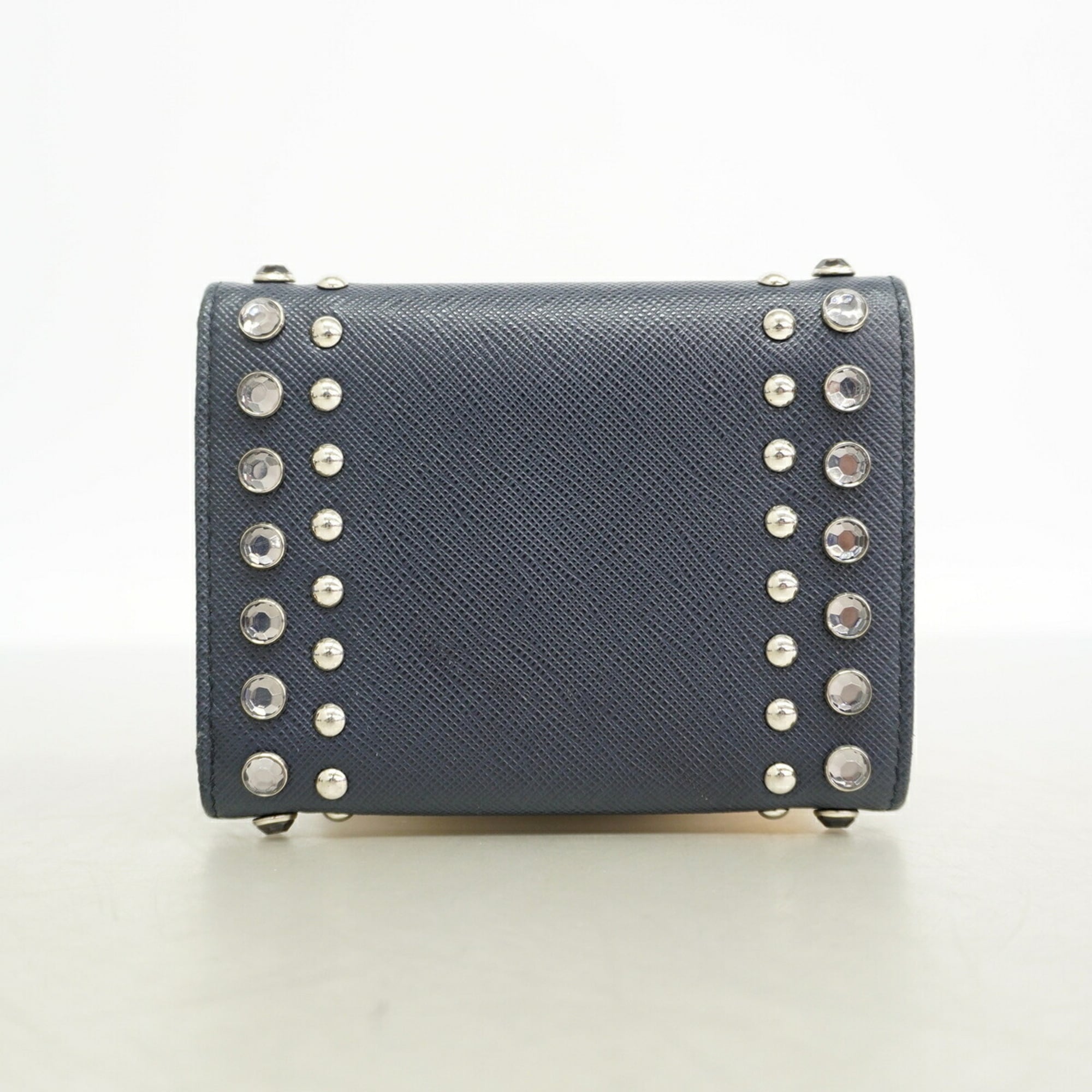 Prada Navy Leather Wallet (Tri-Fold) (Pre-Owned)