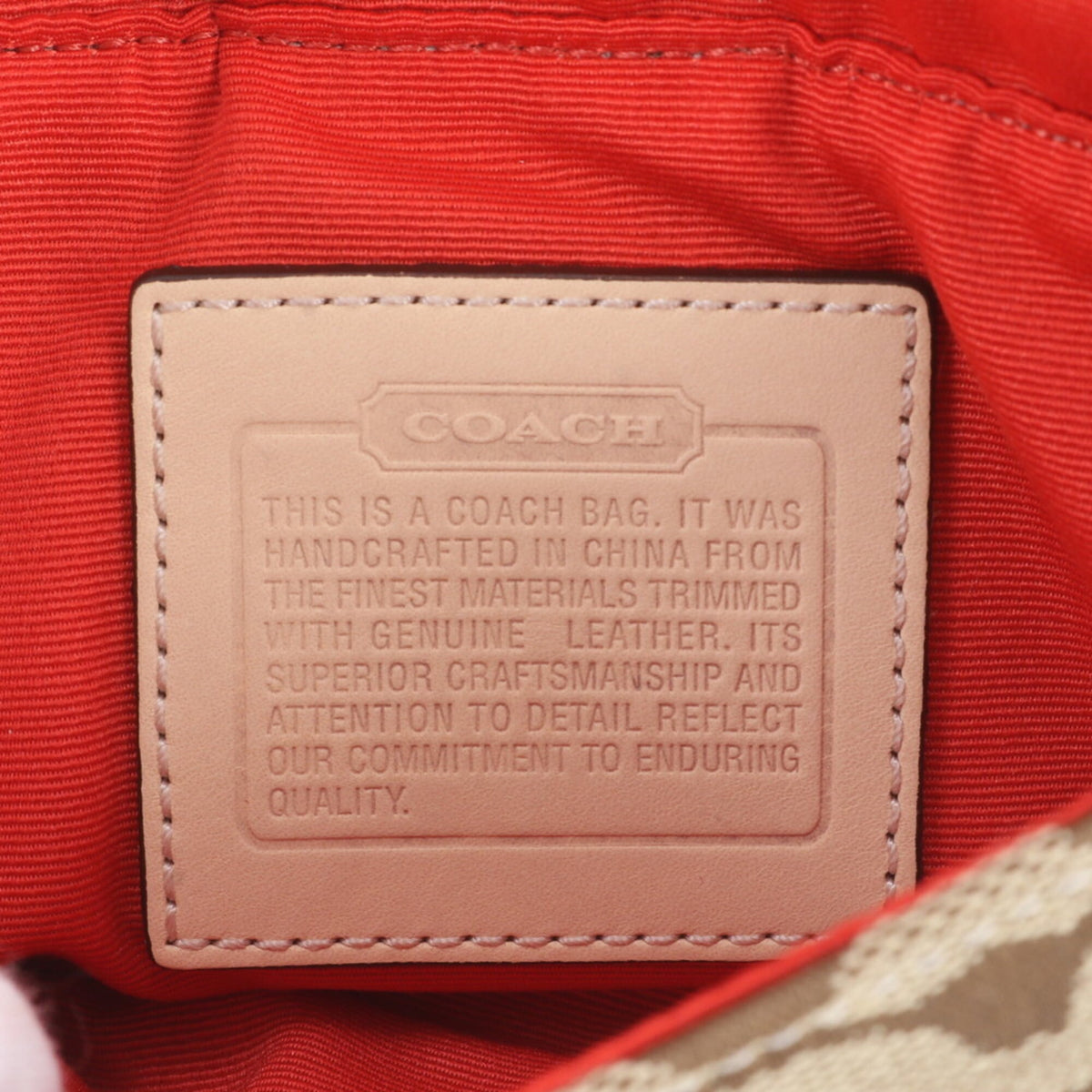 Coach Signature Beige Brown Leather Canvas Shoulder Bag (Pre-Owned)