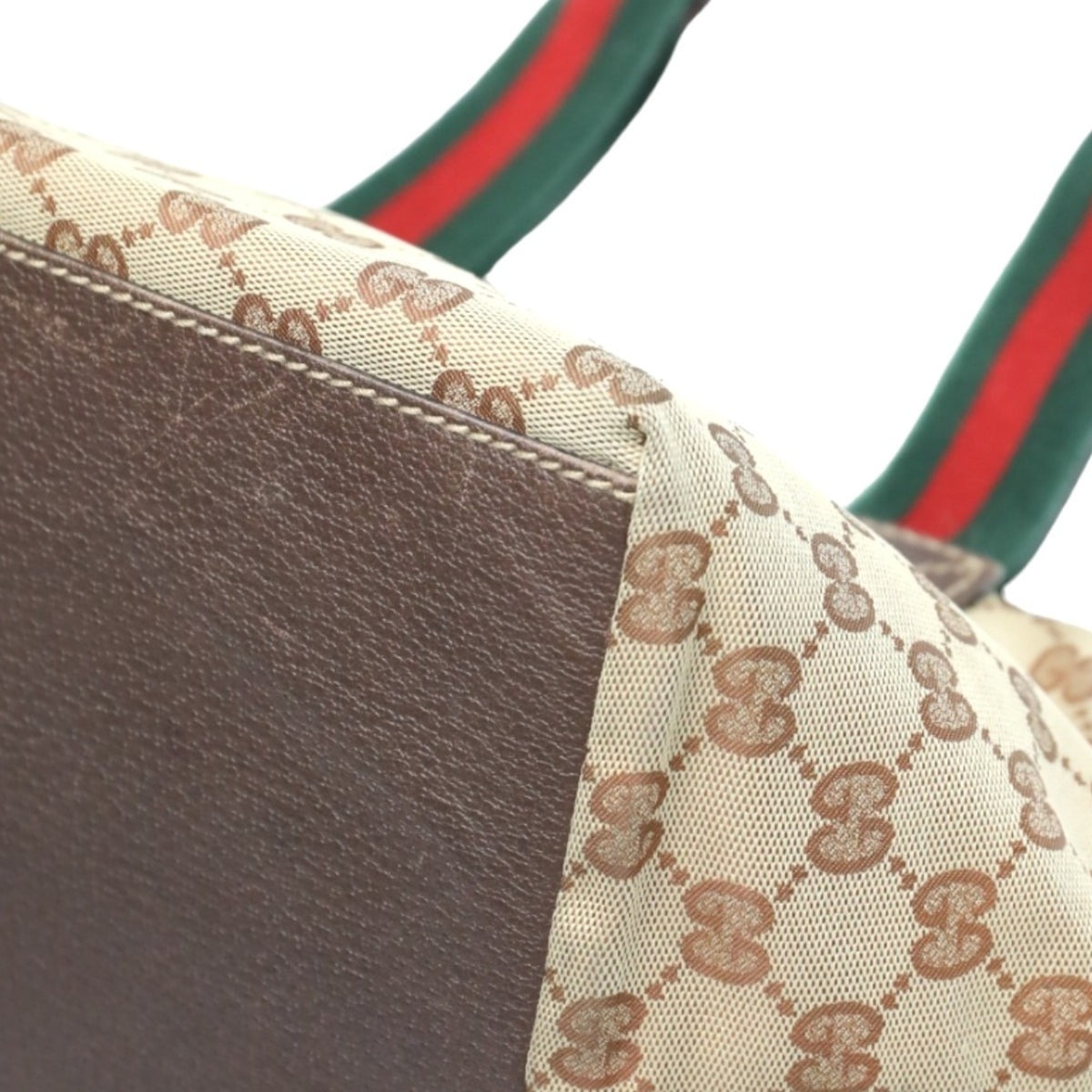 Gucci Gg Canvas Beige Gg Canvas Handbag Tote Bag (Pre-Owned)