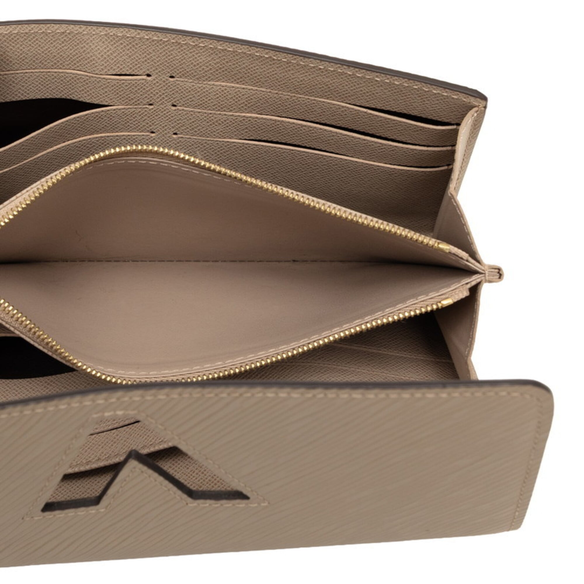 Louis Vuitton Beige Leather Long Wallet (Bi-Fold) (Pre-Owned)
