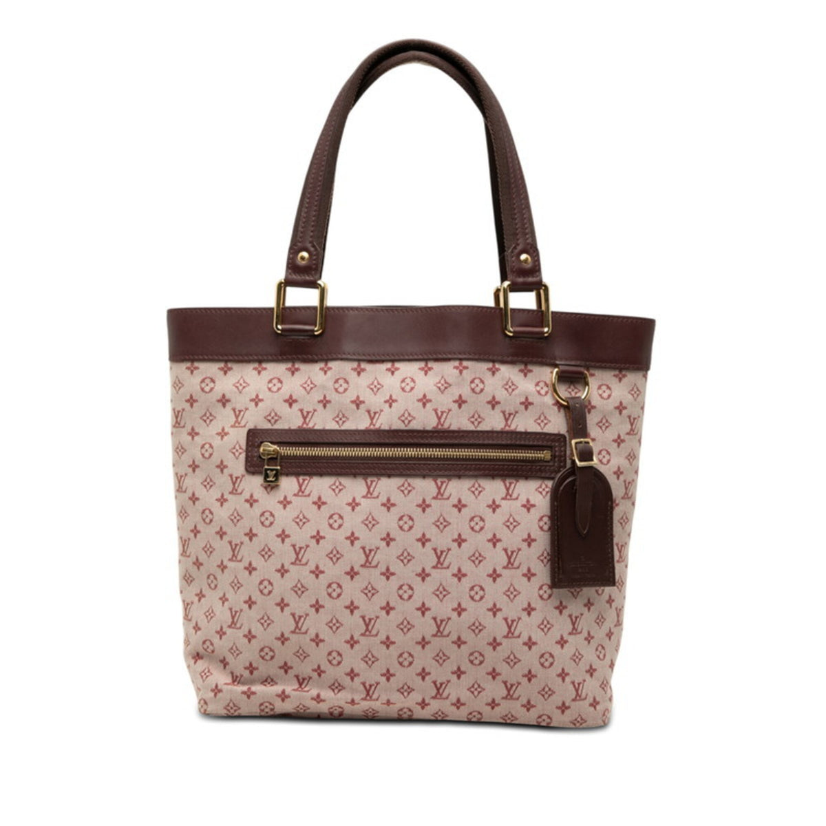 Louis Vuitton Cerise Red Color Canvas Leather Handbag Tote Bag (Pre-Owned)