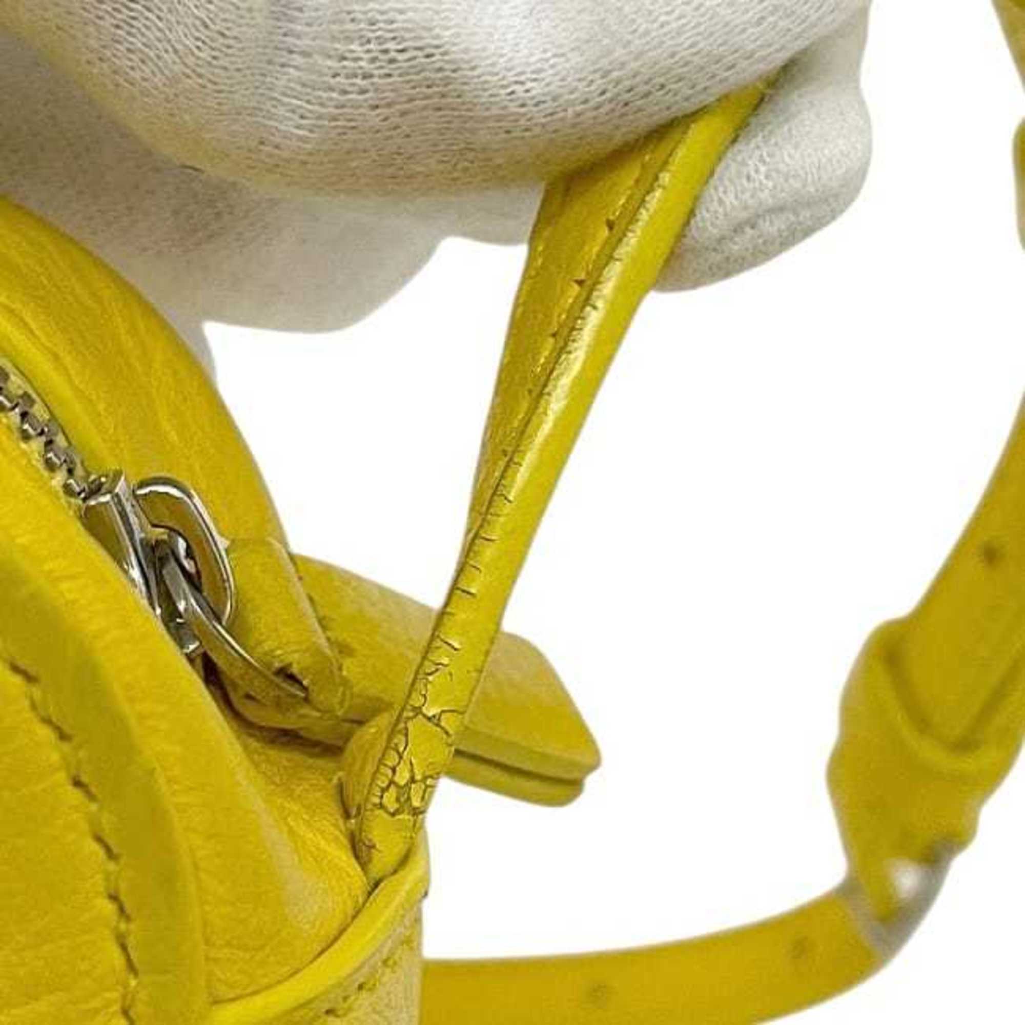 Balenciaga Yellow Leather Pochette Shoulder Bag (Pre-Owned)