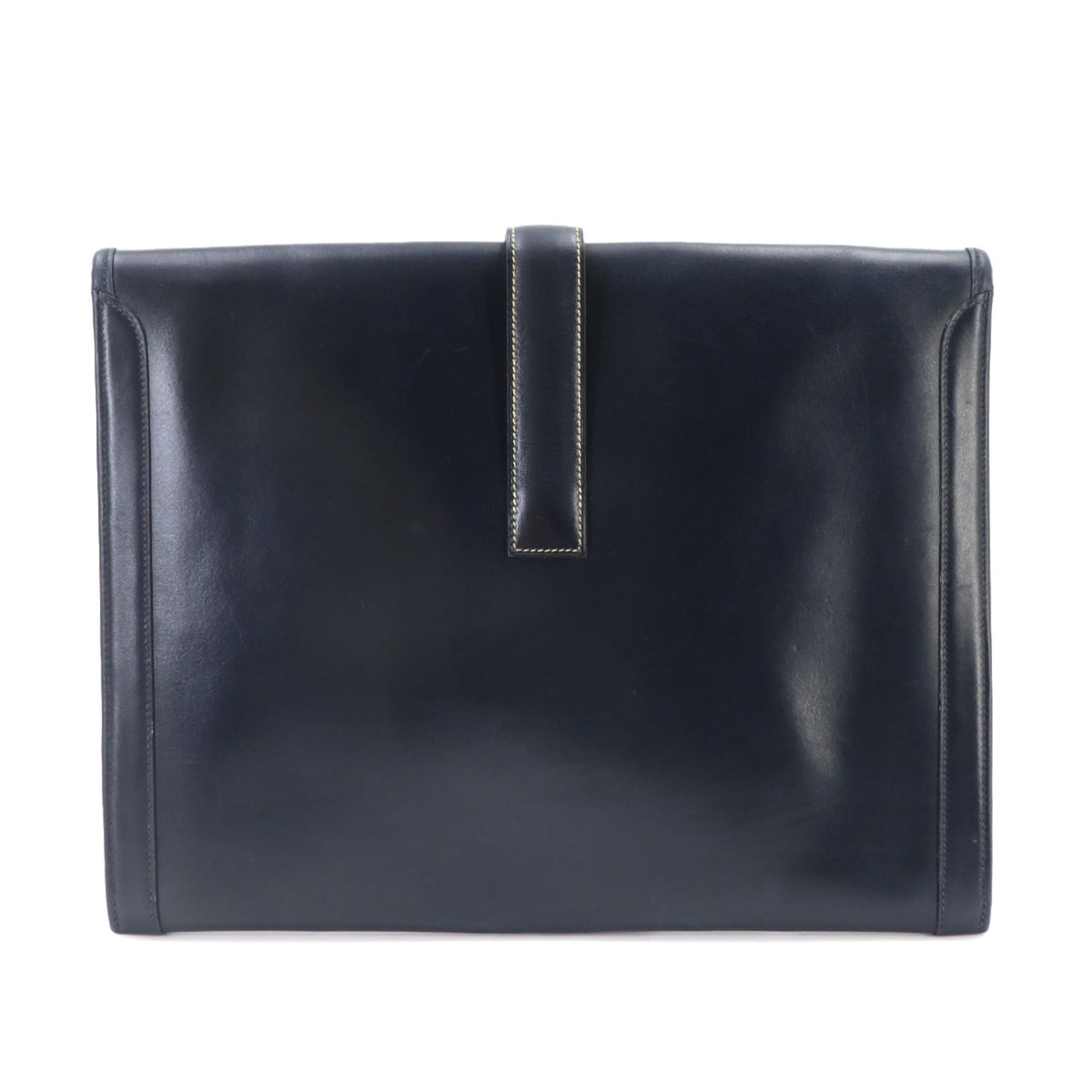 Hermes Navy Box Calf Leather Clutch Bag (Pre-Owned)