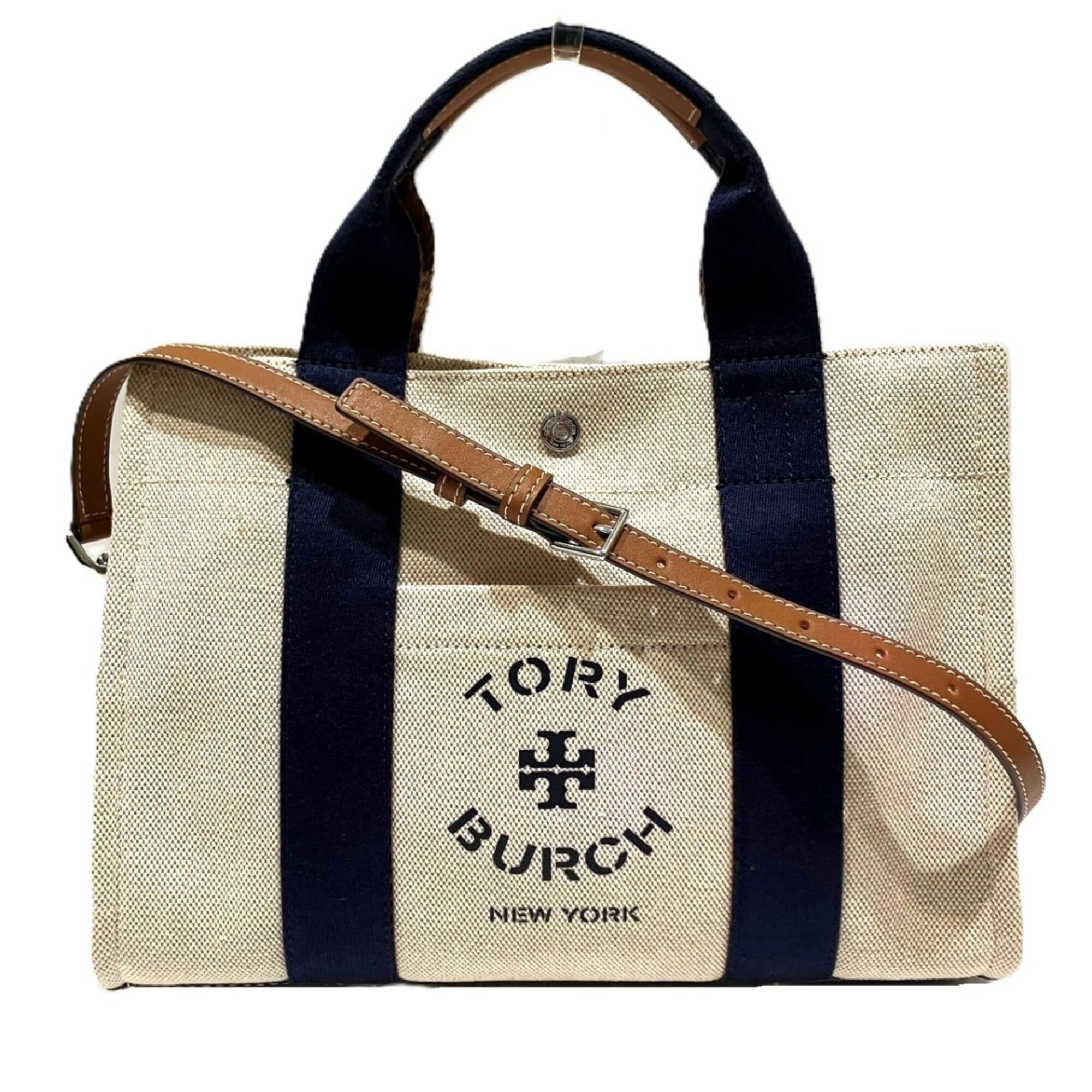 Tory Burch Beige Canvas Tote Bag (Pre-Owned)