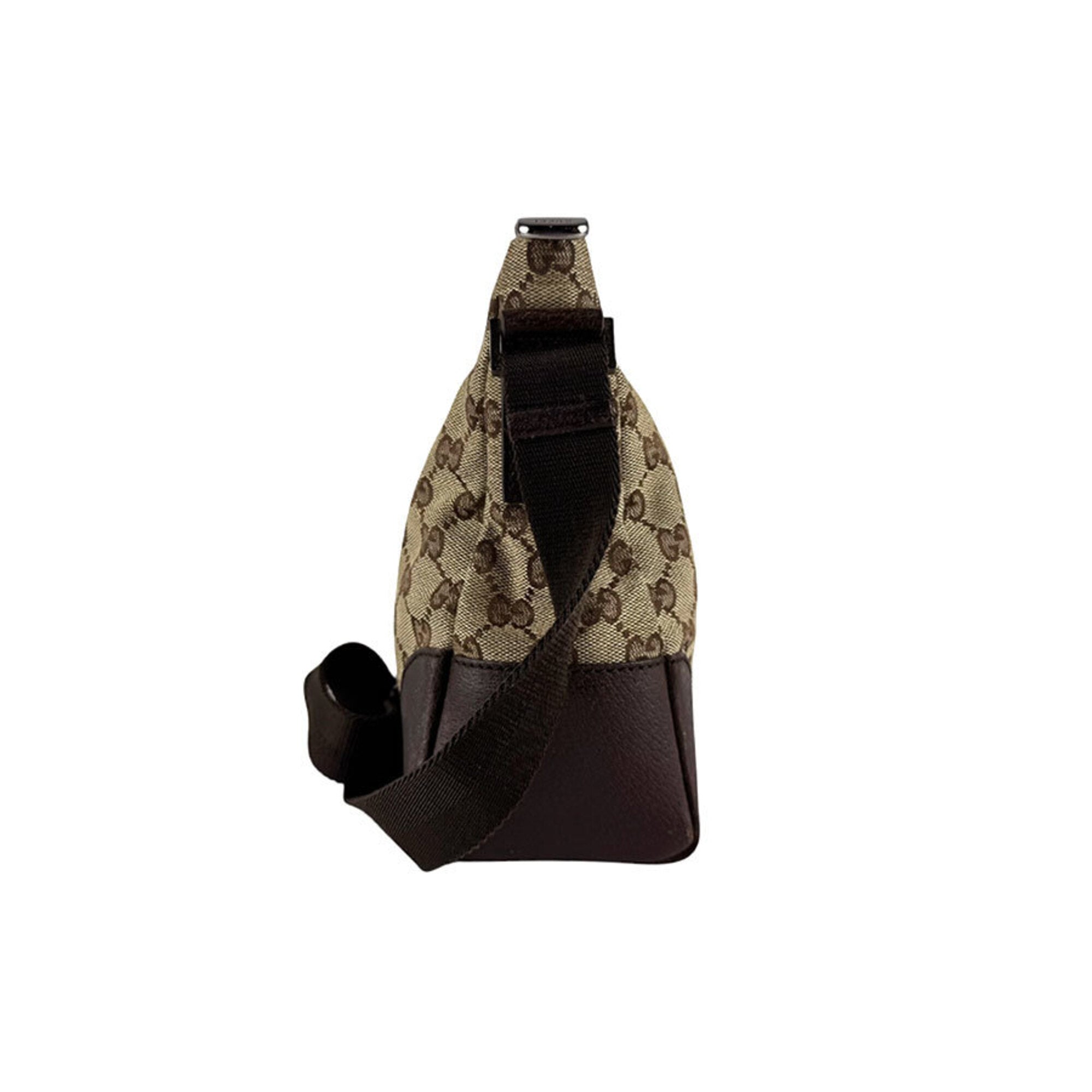 Gucci Brown Gg Canvas Leather Shoulder Bag (Pre-Owned)