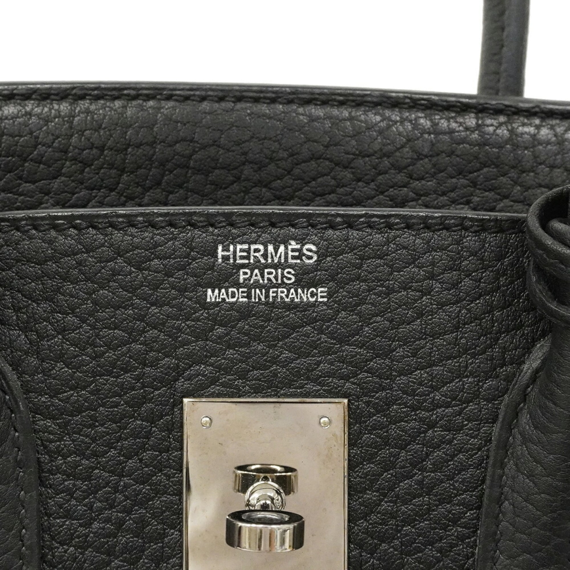 Hermes Black Fjord Leather Handbag (Pre-Owned)