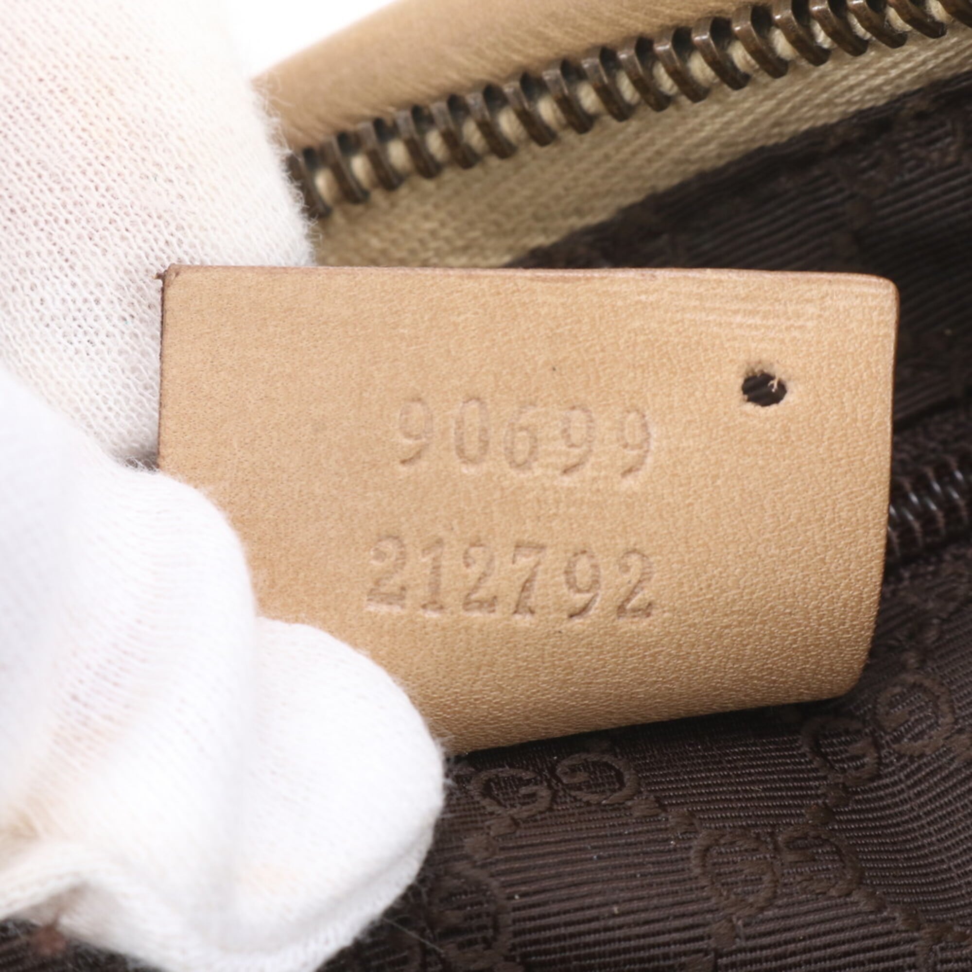 Gucci Beige Leather Handbag Shoulder Bag Tote Bag (Pre-Owned)