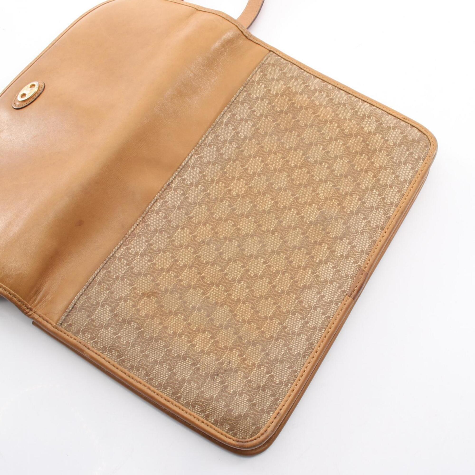 Celine Beige Coated Canvas Pvc Leather Handbag Shoulder Bag (Pre-Owned)