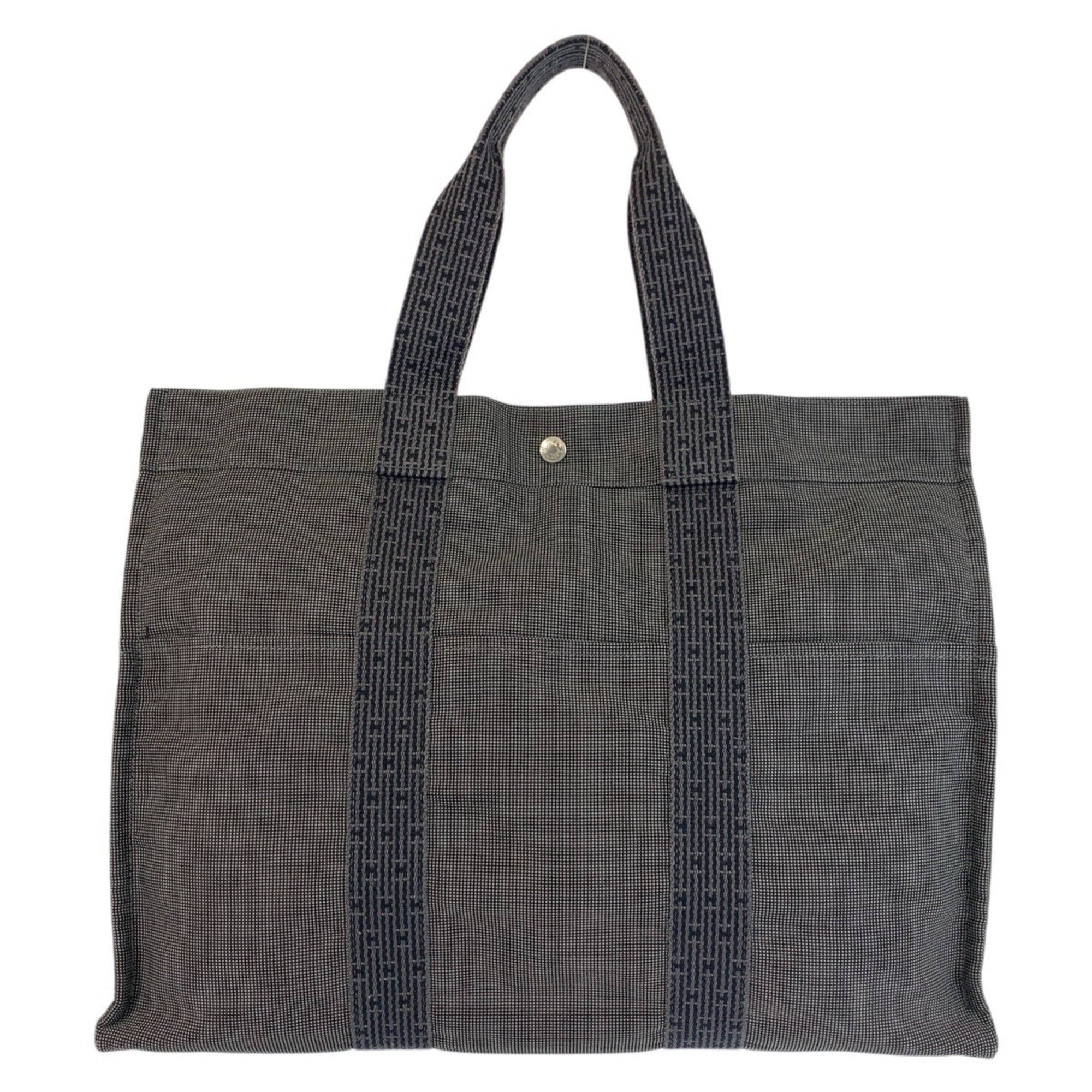 Hermes Gray Polyamide Polyester Handbag Tote Bag (Pre-Owned)