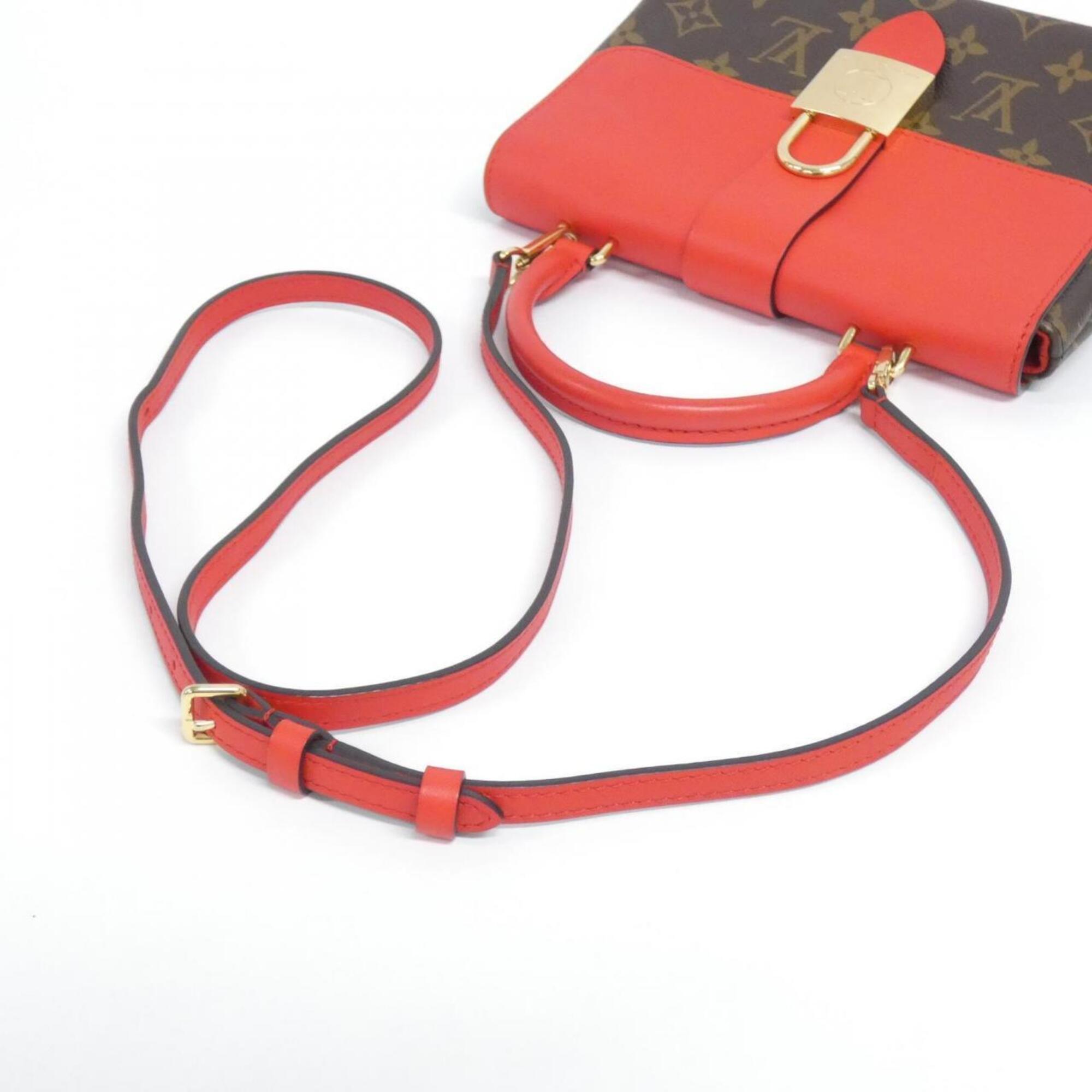 Louis Vuitton Coquelicots Marron Coated Canvas Leather Handbag (Pre-Owned)