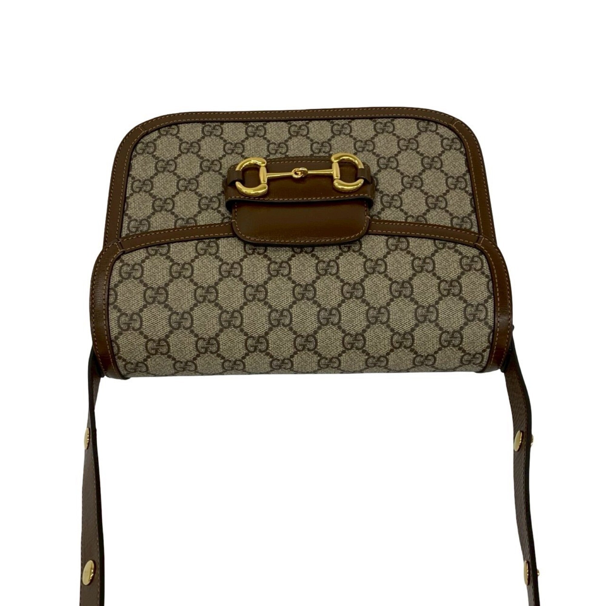 Gucci Brown Leather Elastane Pochette Shoulder Bag (Pre-Owned)