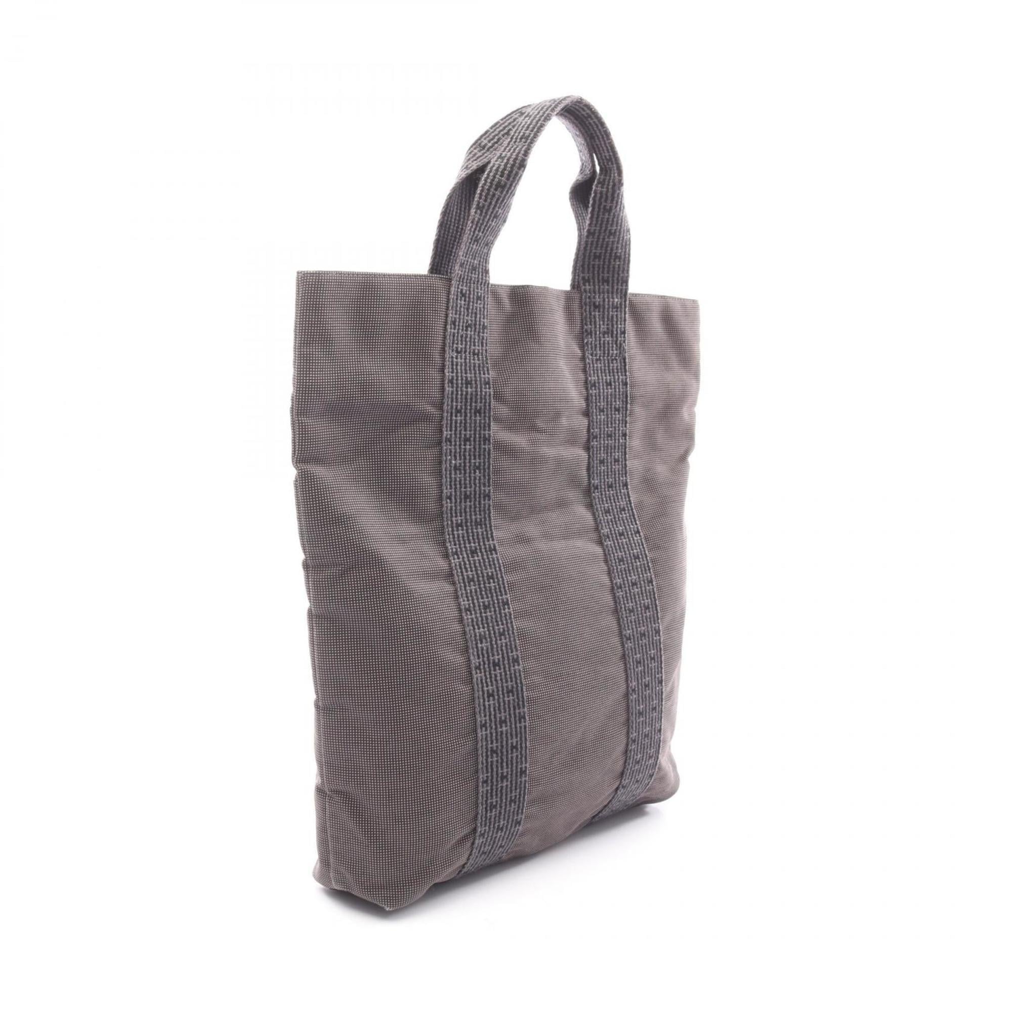 Hermes Gray Nylon Canvas Handbag Tote Bag (Pre-Owned)