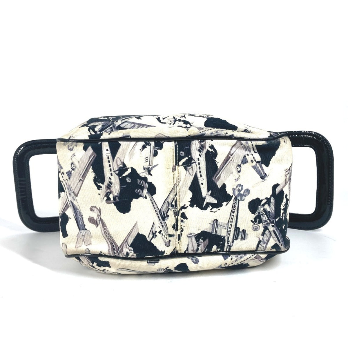 Chanel Black White Canvas Handbag (Pre-Owned)