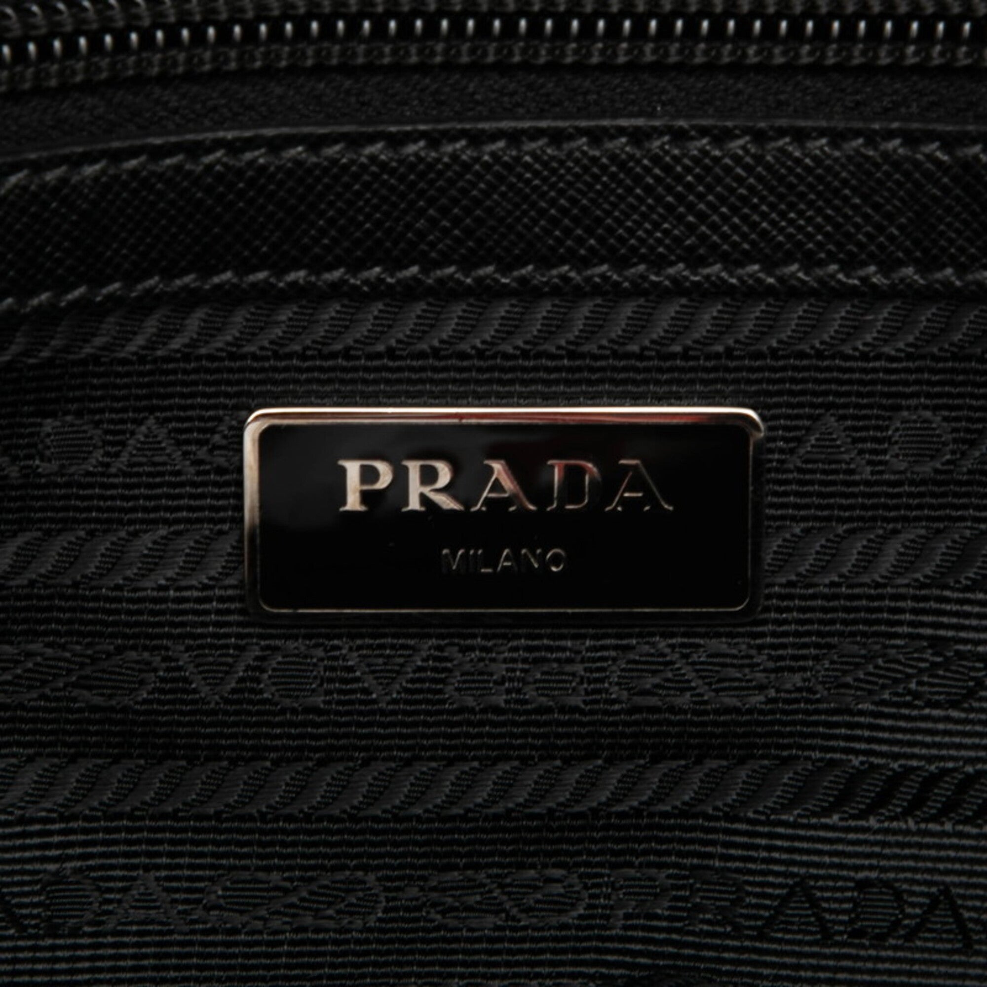 Prada Black Nylon Leather Handbag Shoulder Bag (Pre-Owned)