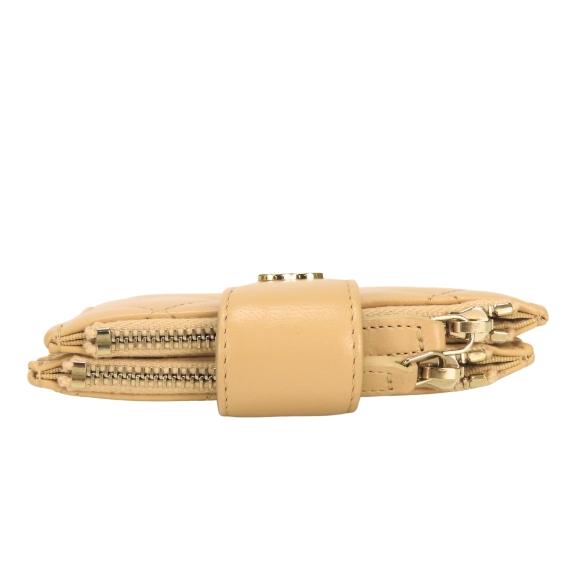 Chanel Beige Leather Coin Purse/Coin Case (Pre-Owned)