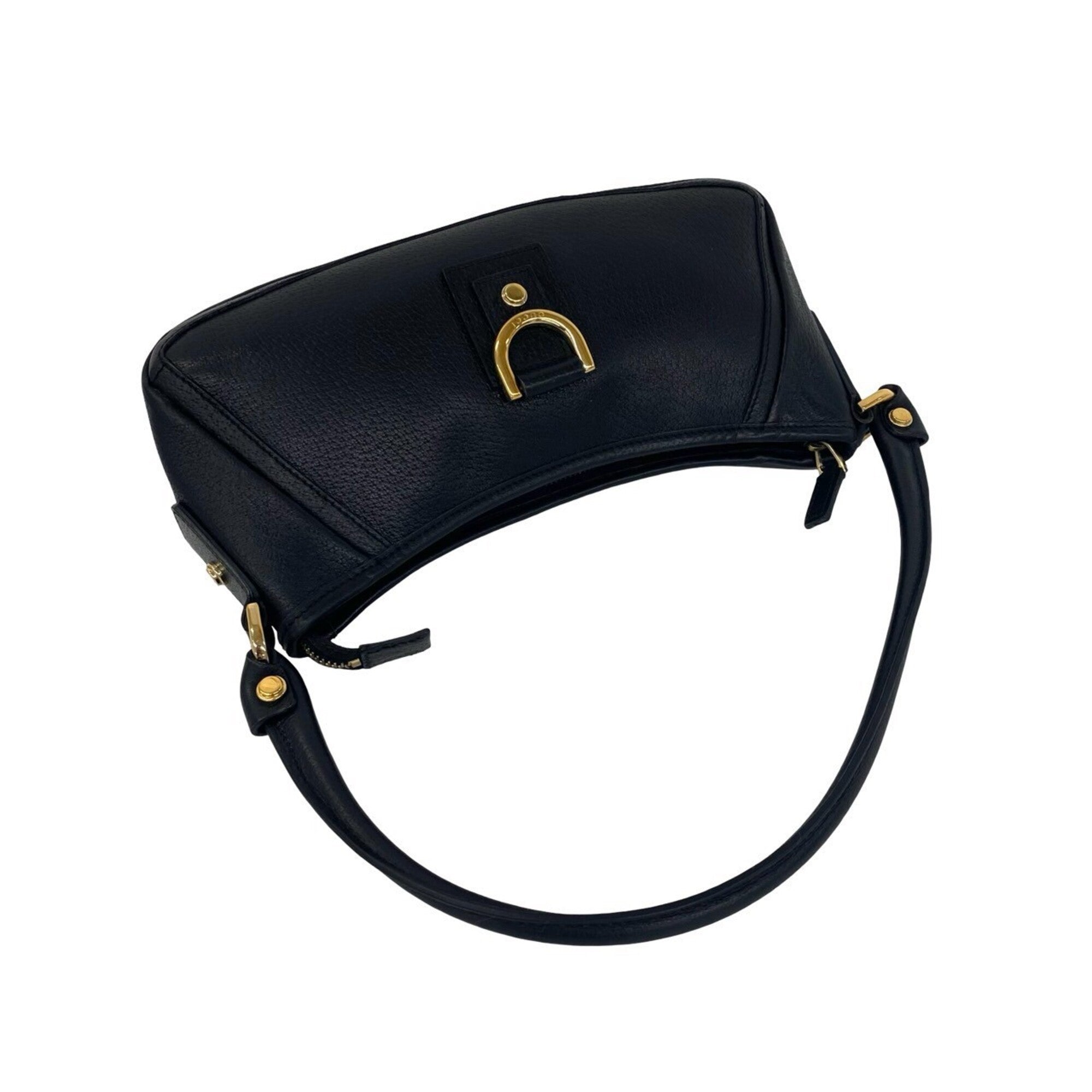 Gucci Black Leather Handbag Pouch Shoulder Bag (Pre-Owned)