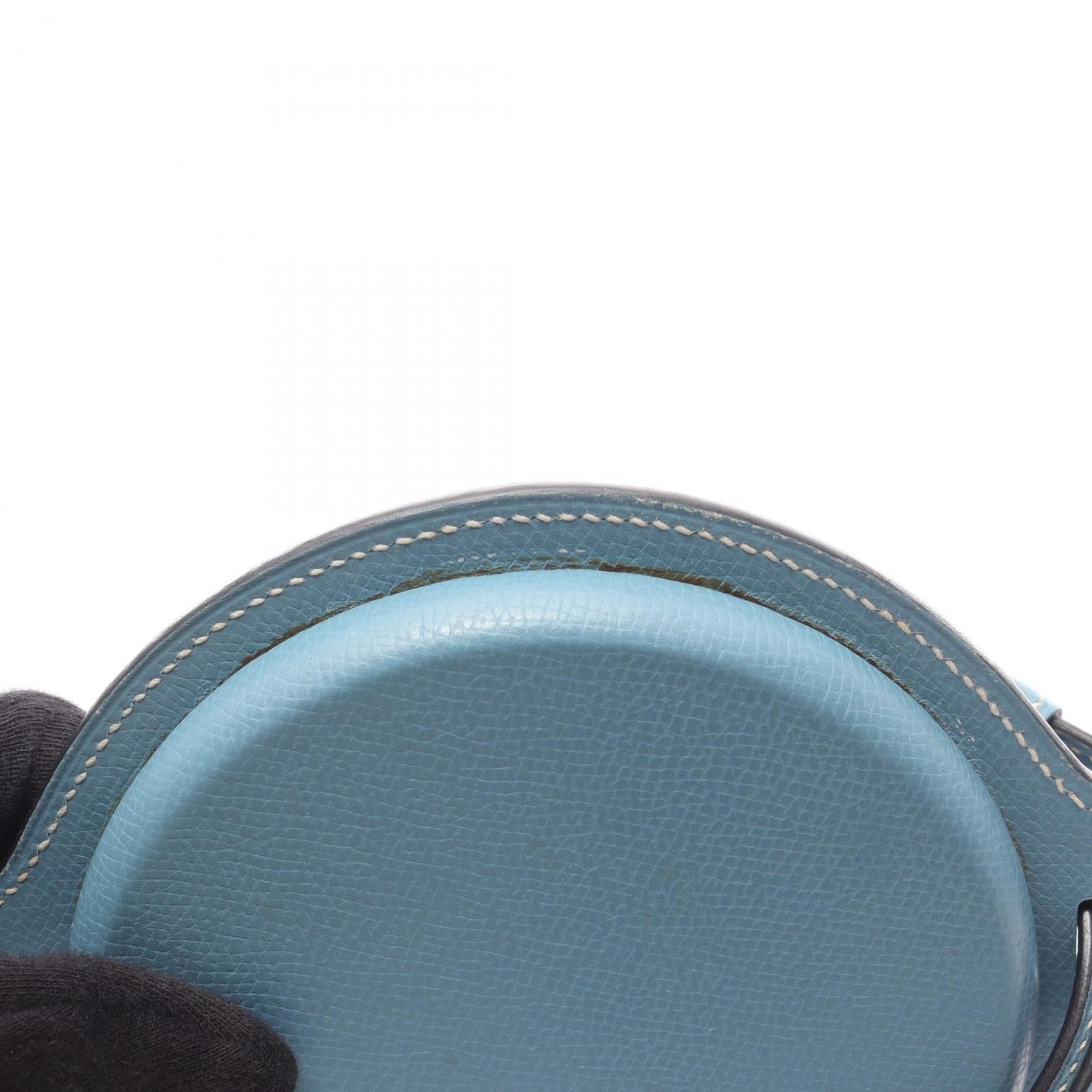 Hermes Blue White Epsom Leather Leather Handbag Shoulder Bag (Pre-Owned)