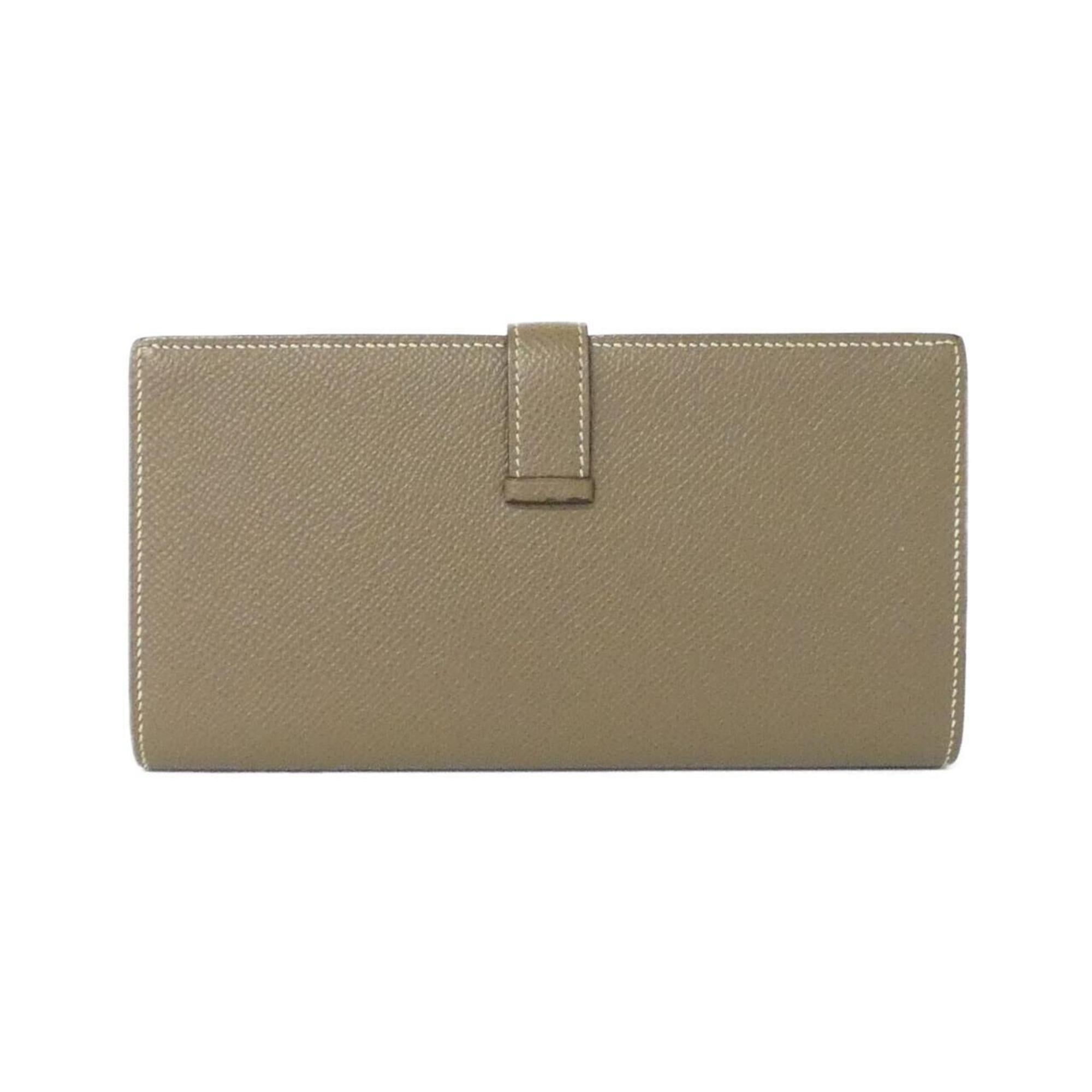 Hermes Etoupe Gray Epsom Leather Middle Wallet (Bi-Fold) (Pre-Owned)