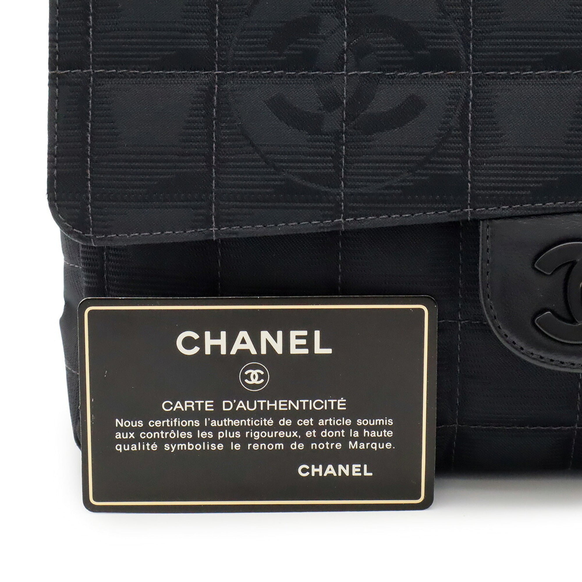 Chanel New Travel Line Black Nylon Leather Shoulder Bag (Pre-Owned)