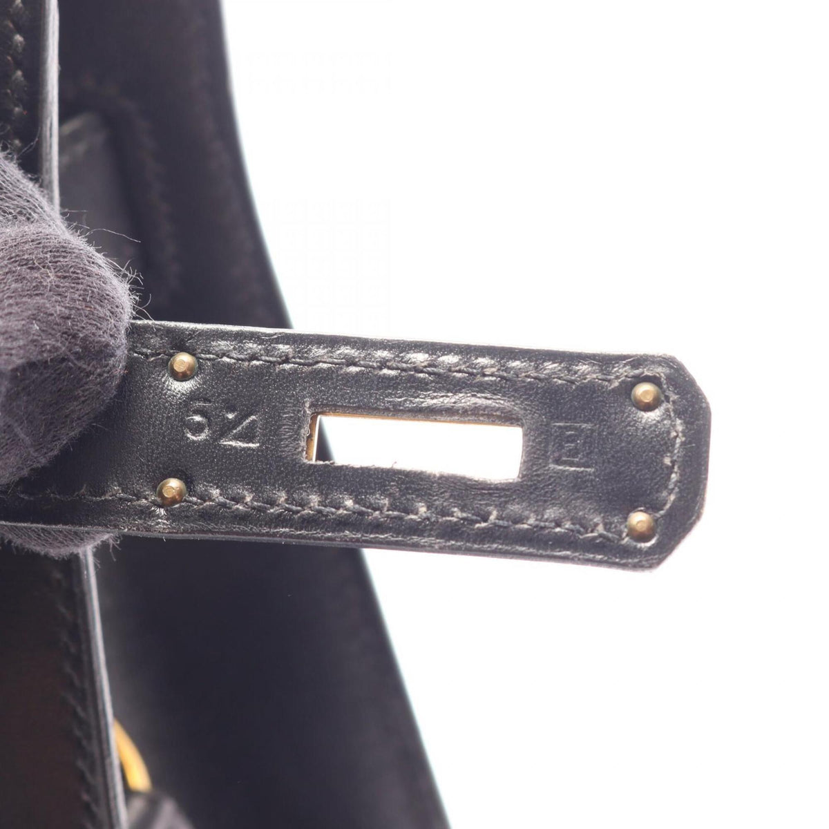 Hermes Black Box Calf Leather Leather Handbag Shoulder Bag (Pre-Owned)
