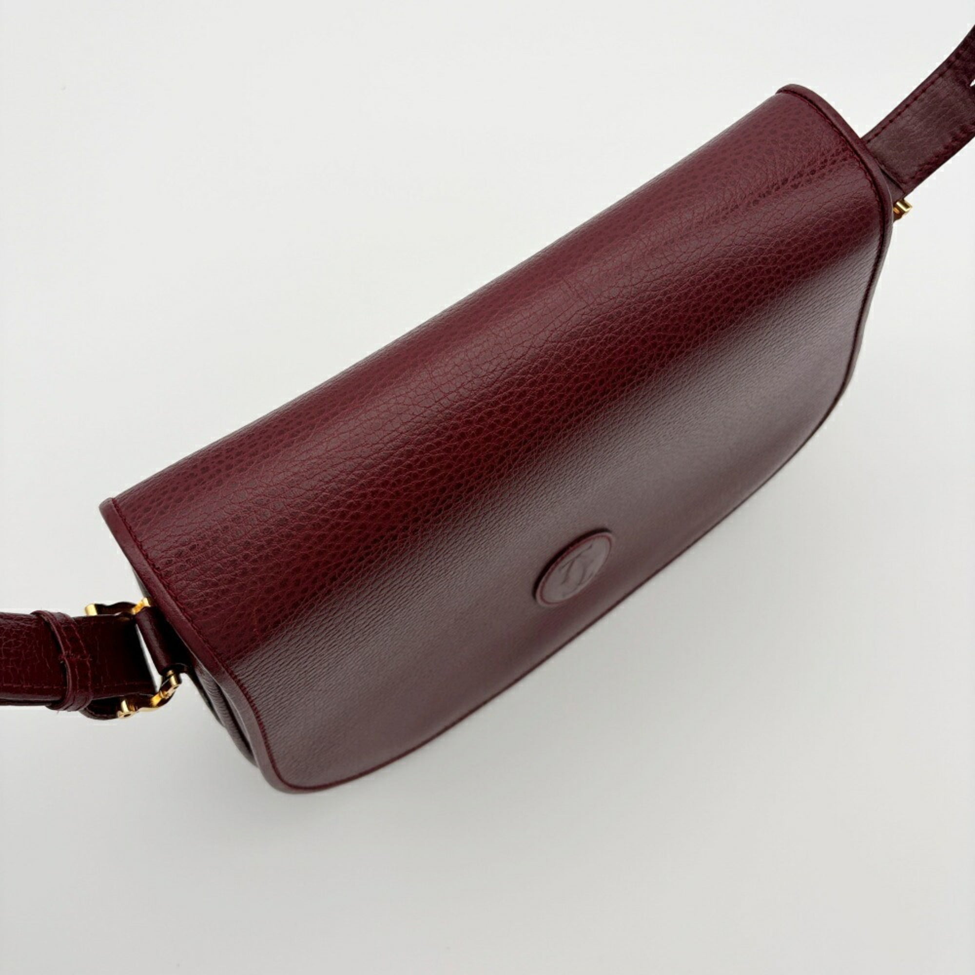 Cartier Bordeaux Leather Shoulder Bag (Pre-Owned)