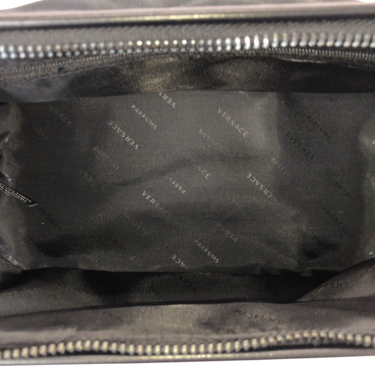 Versace Black Navy Nylon Clutch Bag (Pre-Owned)