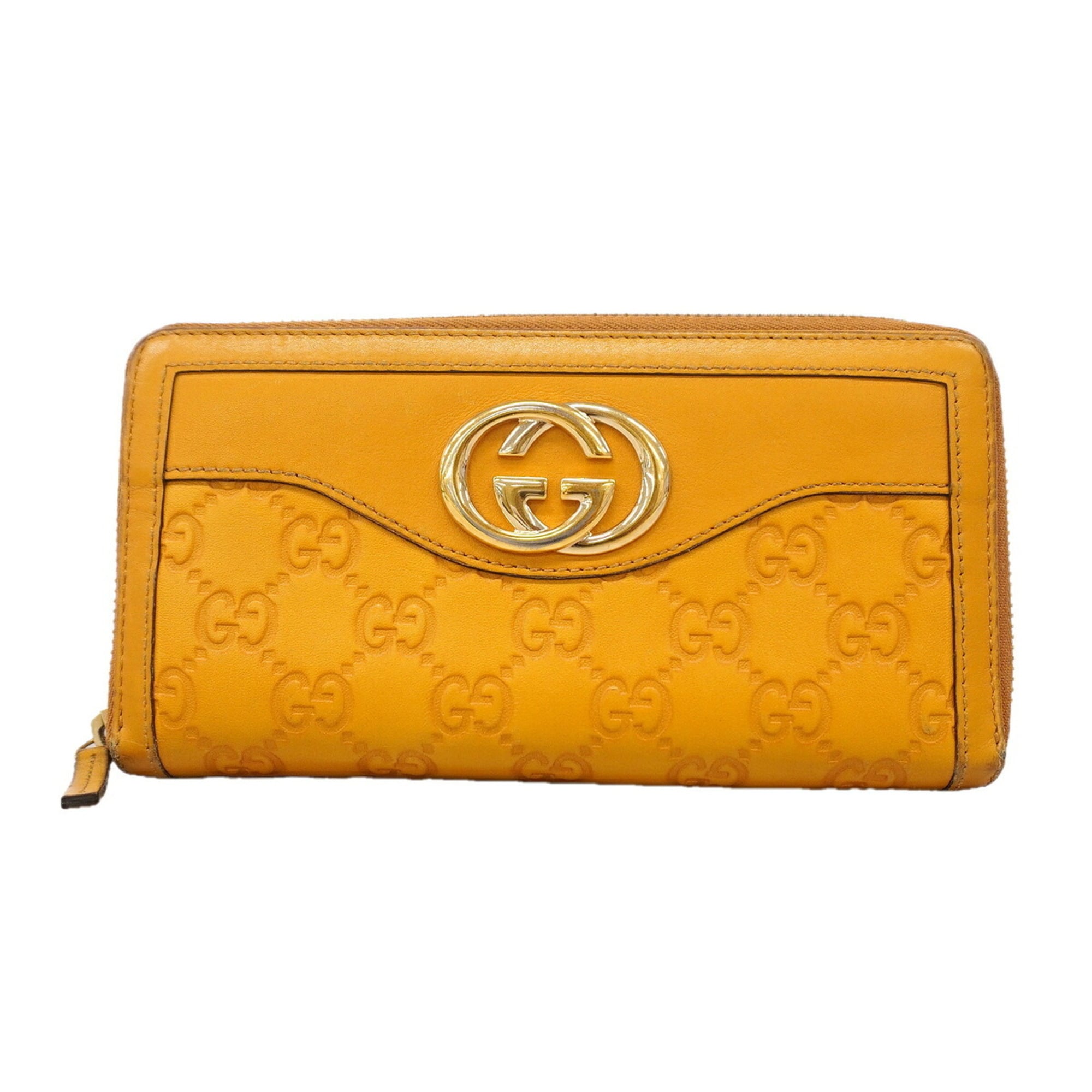 Gucci Yellow Leather Long Wallet (Bi-Fold) (Pre-Owned)