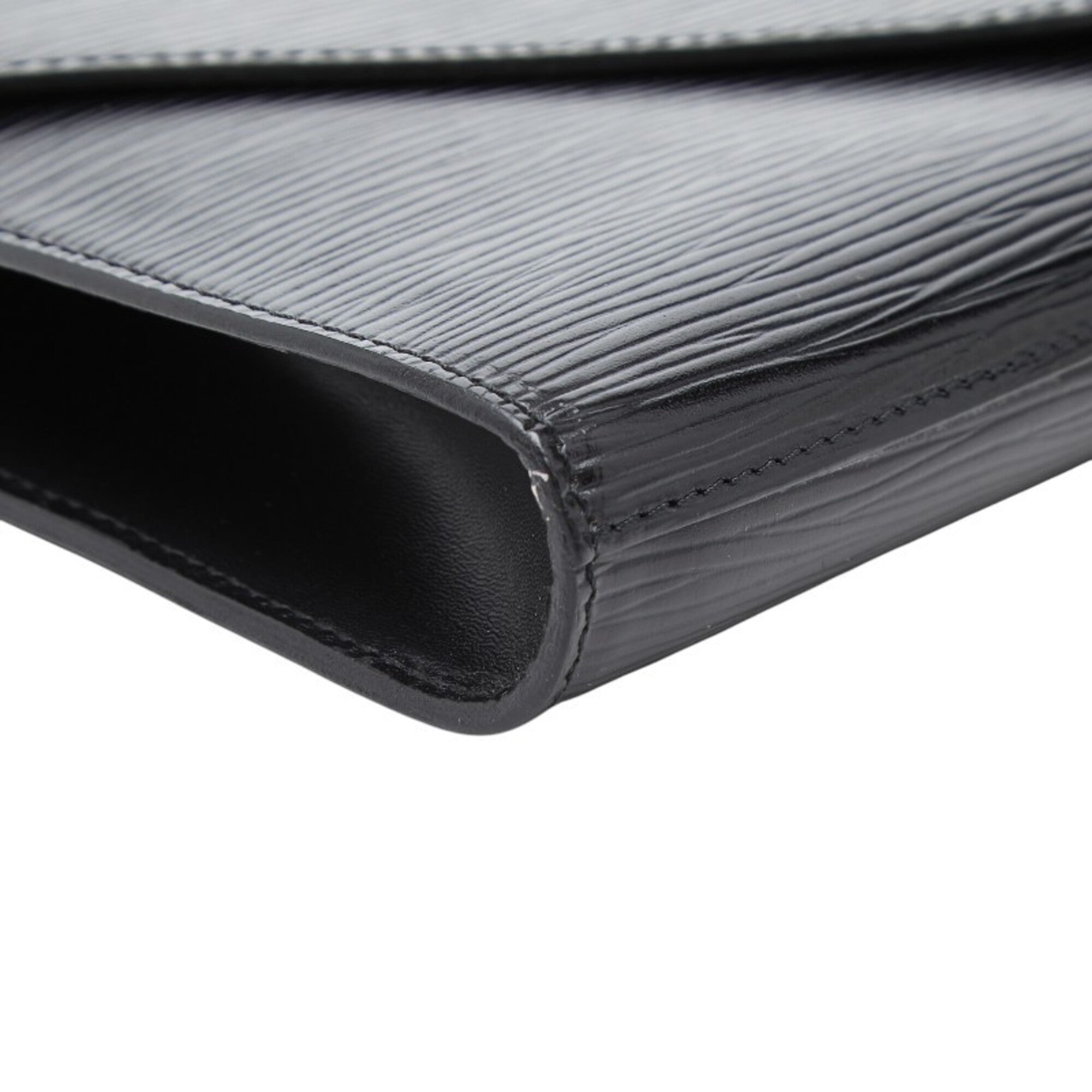 Louis Vuitton Black Noir Leather Clutch Bag (Pre-Owned)