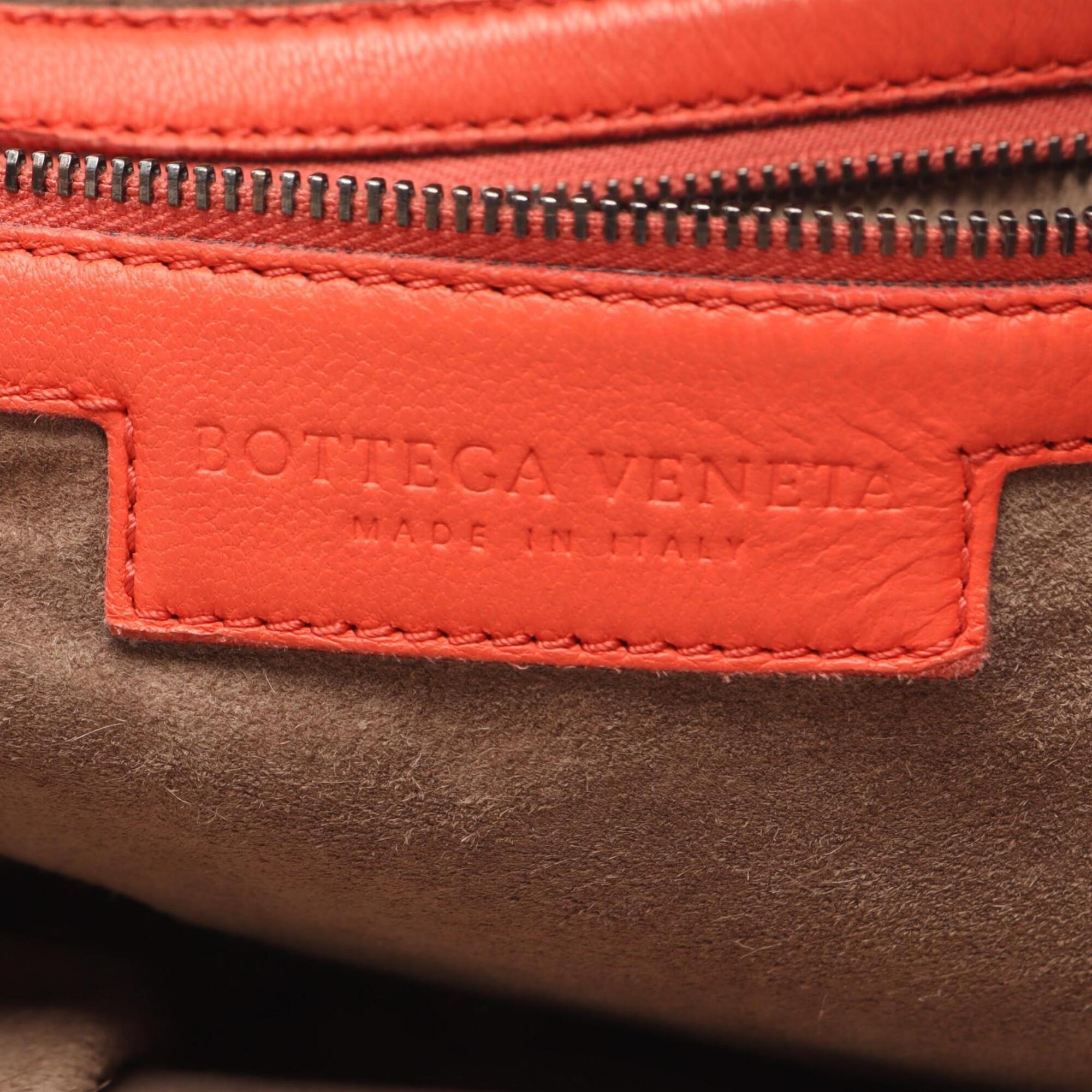 Bottega Veneta Orange Intrecciato Handbag Tote Bag (Pre-Owned)