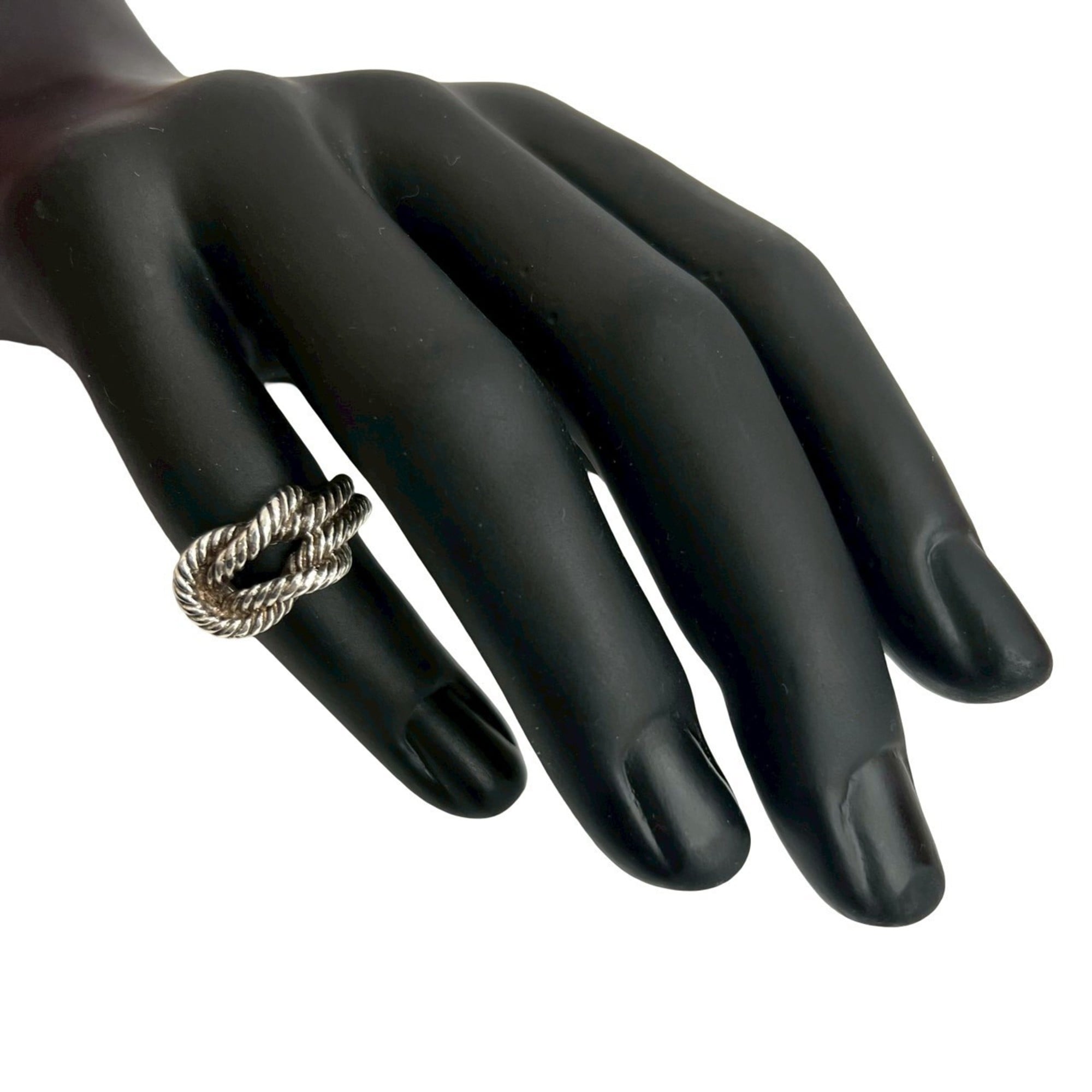 Hermes Silver Silver 925 Band Ring (Pre-Owned)