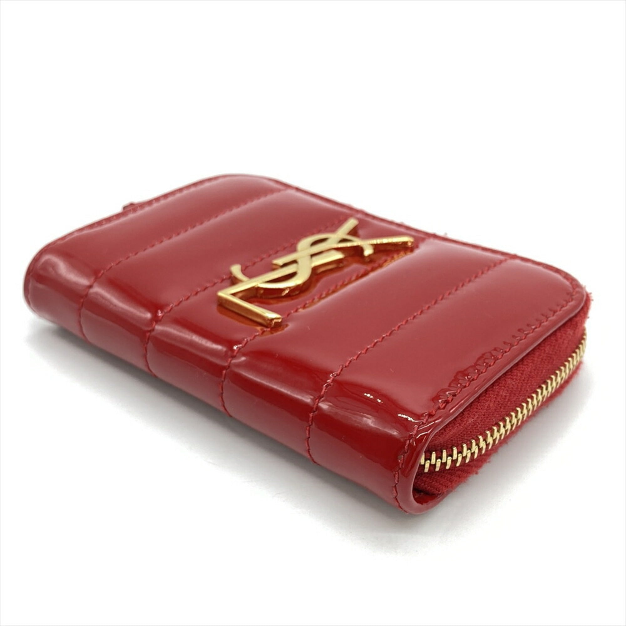 Saint Laurent Red Color Leather Coin Purse/Coin Case (Pre-Owned)