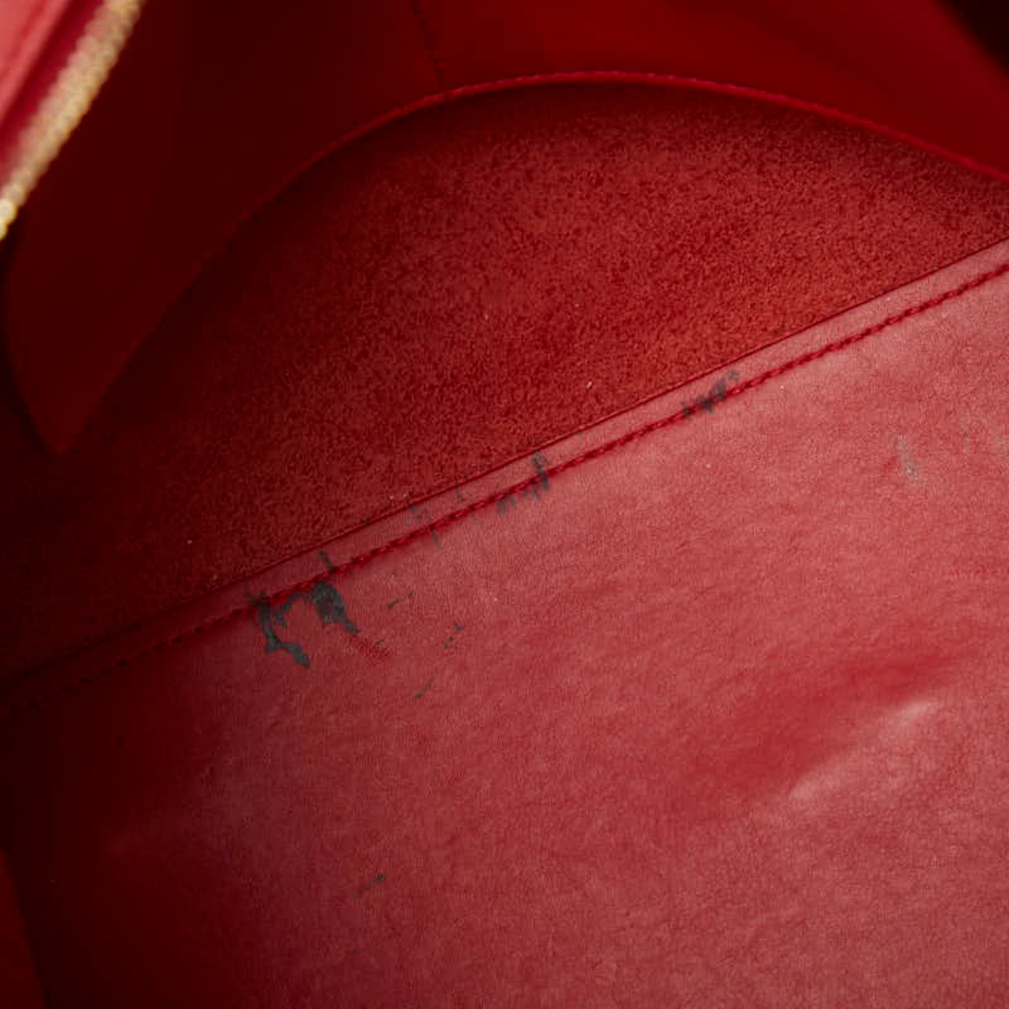 Saint Laurent Gold Red Color Leather Handbag Shoulder Bag (Pre-Owned)