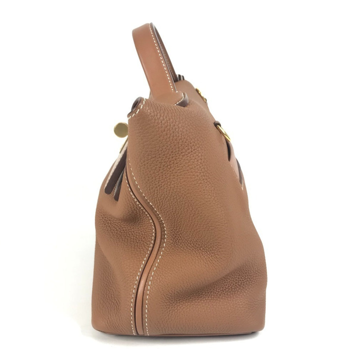 Hermes Gold Togo Leather Handbag Shoulder Bag (Pre-Owned)