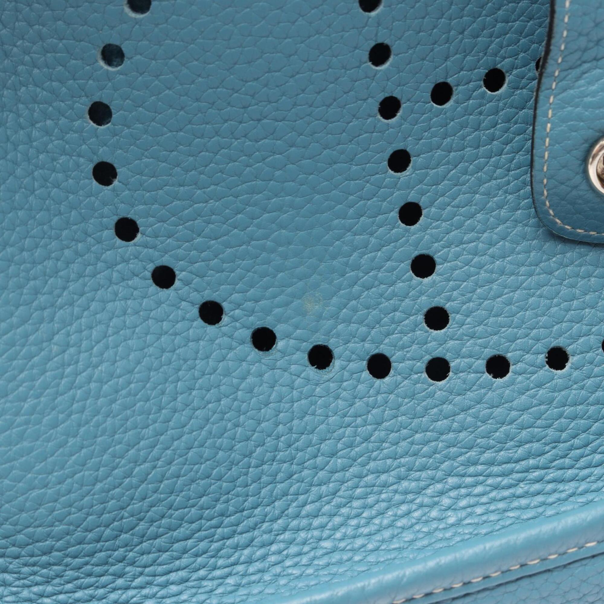 Hermes Blue Taurillon Clemence Leather Handbag Shoulder Bag (Pre-Owned)