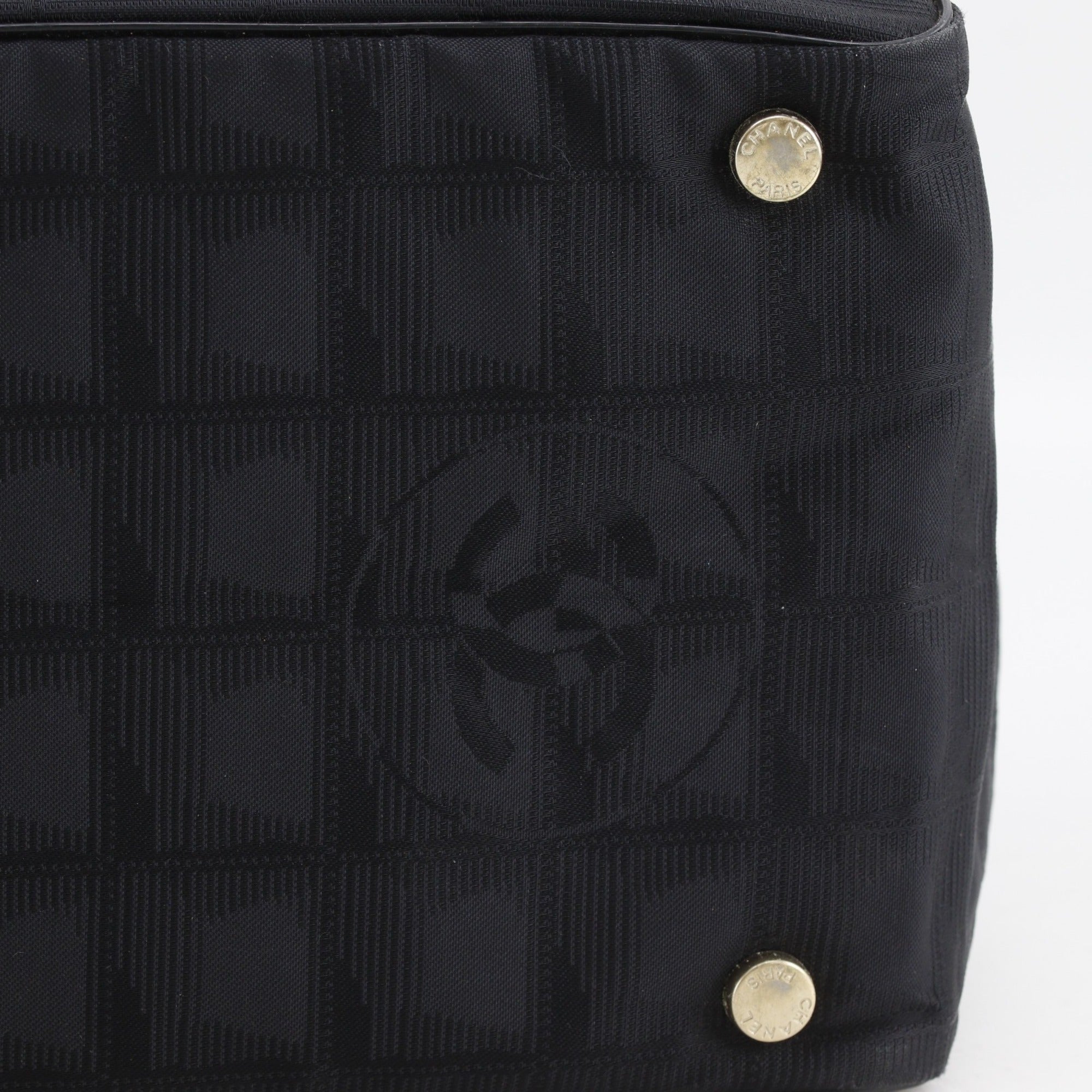 Chanel Black Nylon Canvas Tote Bag Weekend Bag (Pre-Owned)