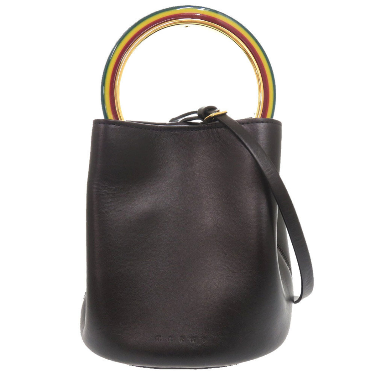 Marni Black Leather Handbag Shoulder Bag (Pre-Owned)