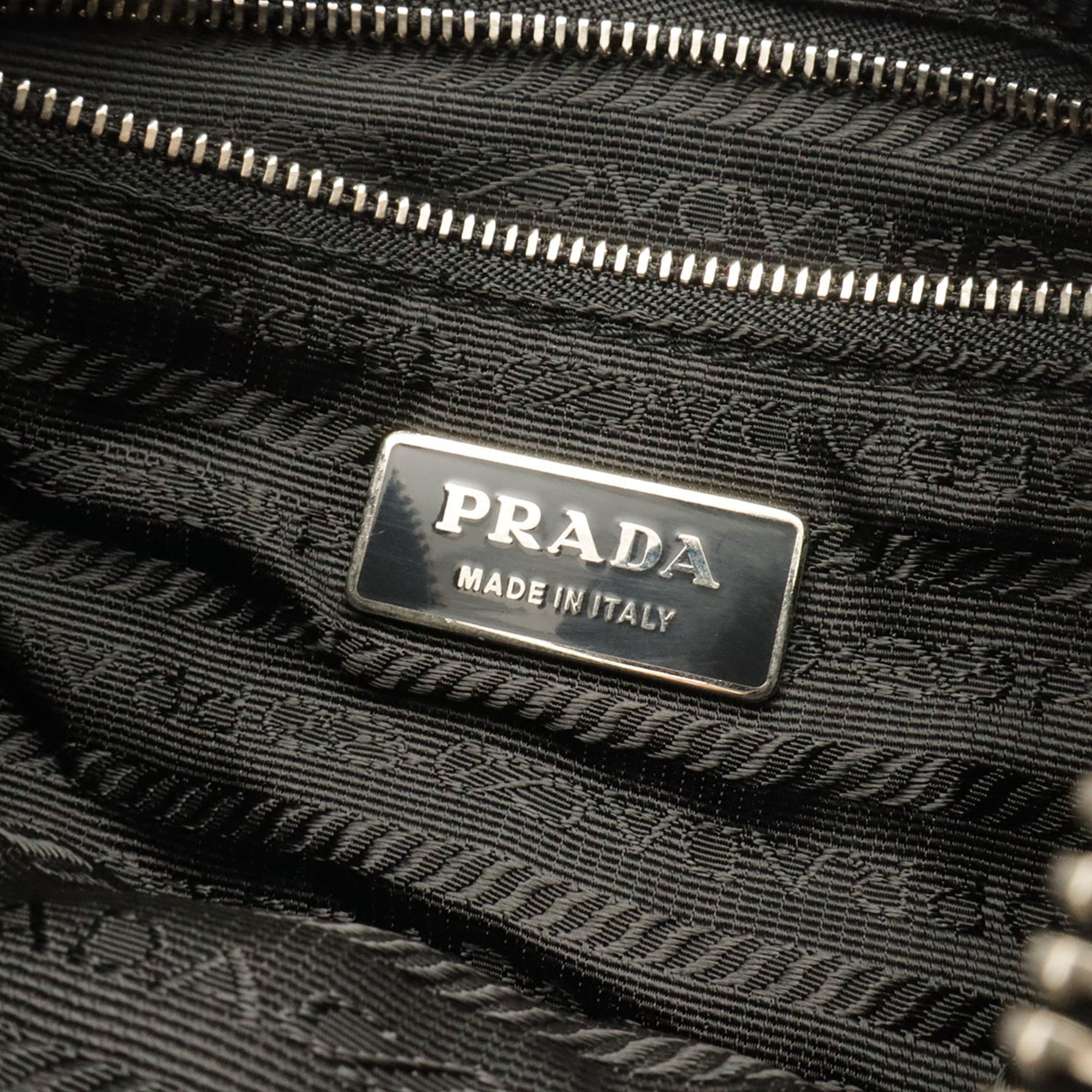 Prada Black Nero Nylon Leather Shoulder Bag (Pre-Owned)