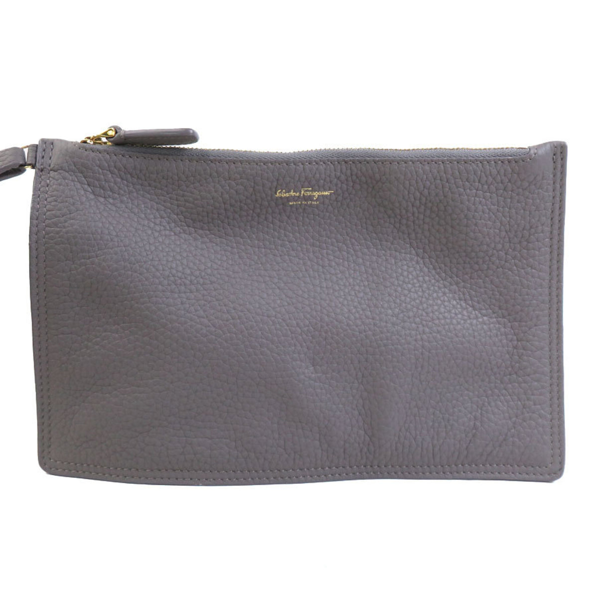 Salvatore Ferragamo Gray Leather Shoulder Bag (Pre-Owned)