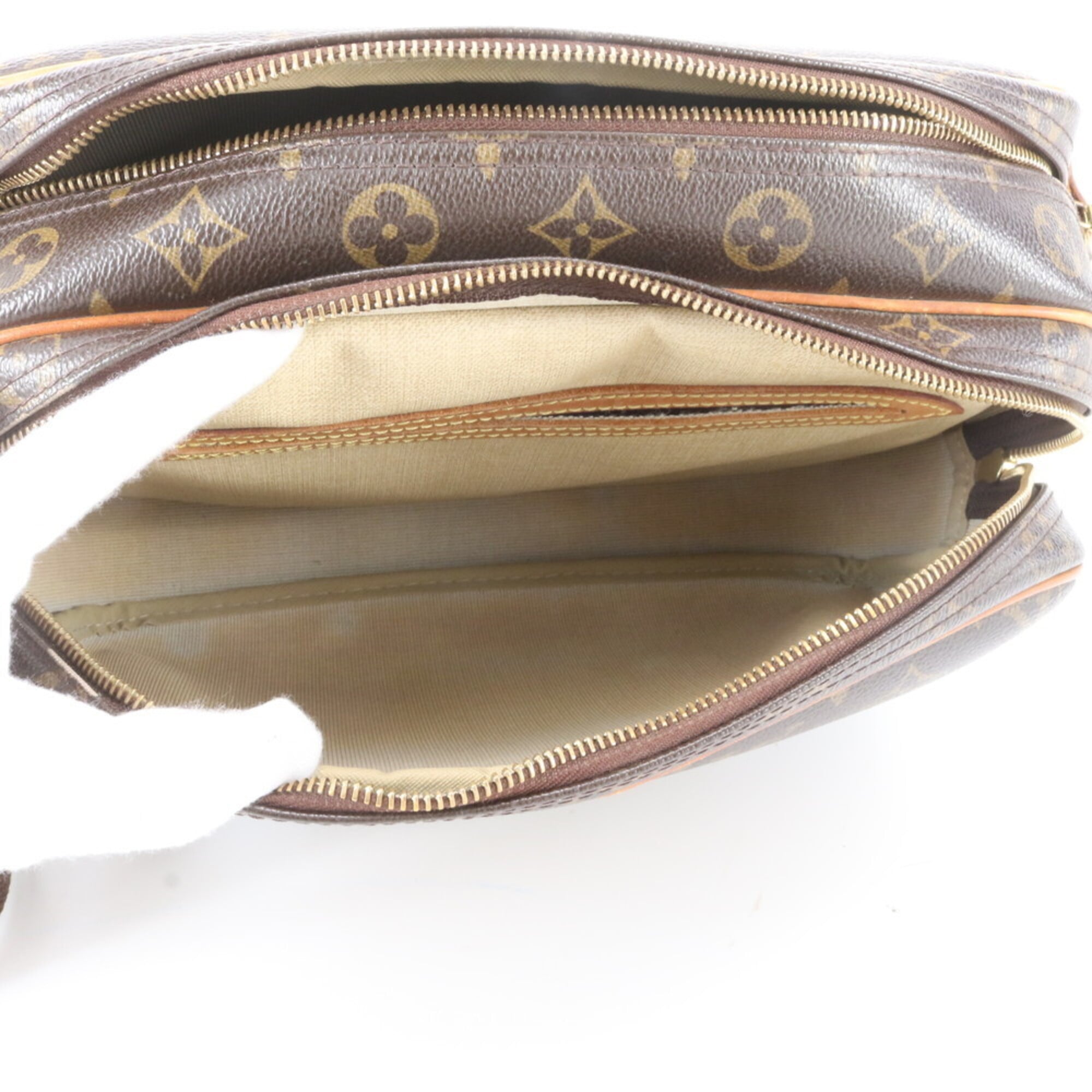 Louis Vuitton Monogram Brown Leather Coated Canvas Shoulder Bag (Pre-Owned)