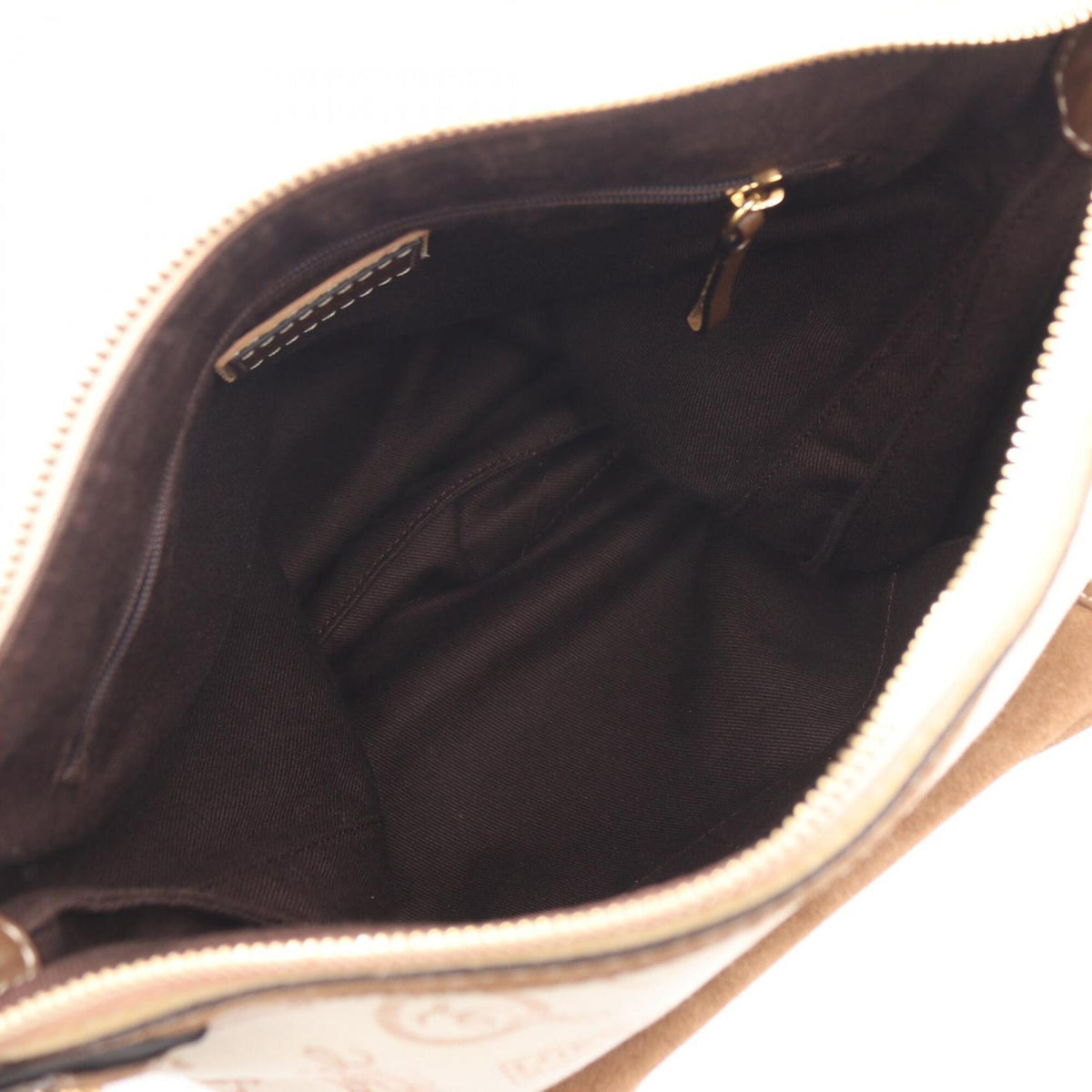 Loewe Brown Ivory Canvas Leather Handbag Shoulder Bag (Pre-Owned)