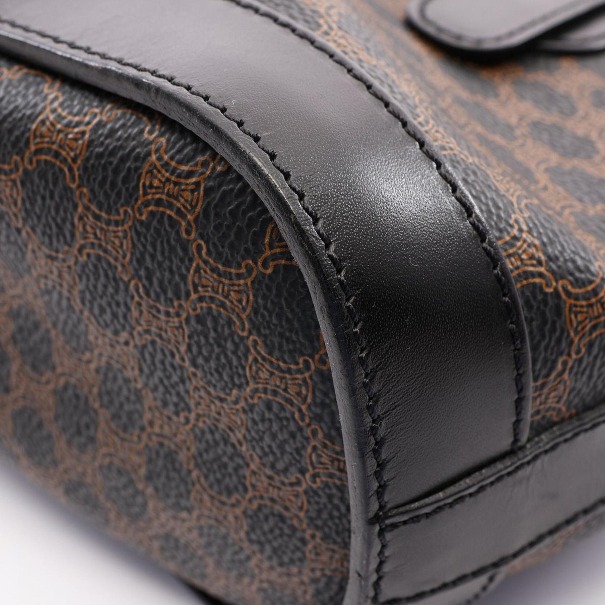 Celine Black Brown Leather Handbag Tote Bag (Pre-Owned)