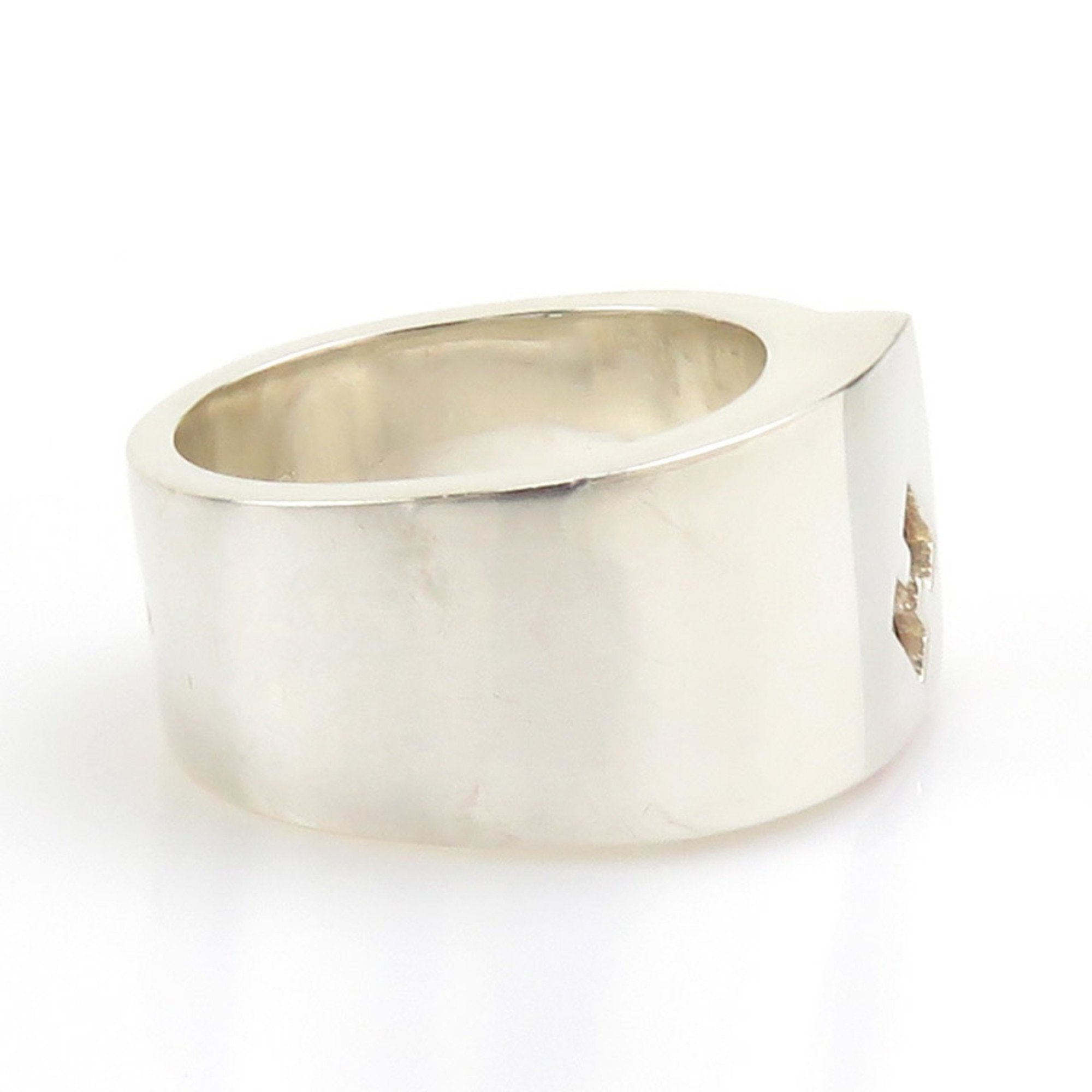 Hermes Silver Orange Silver 925 Band Ring (Pre-Owned)