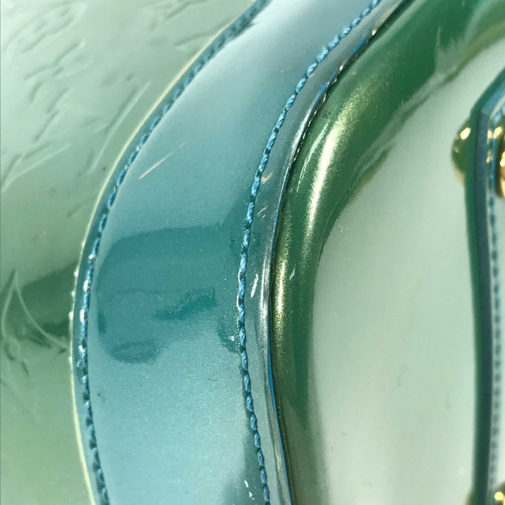 Louis Vuitton Vernis Blue Galactic Green Monogram Vernis Handbag Tote Bag (Pre-Owned)