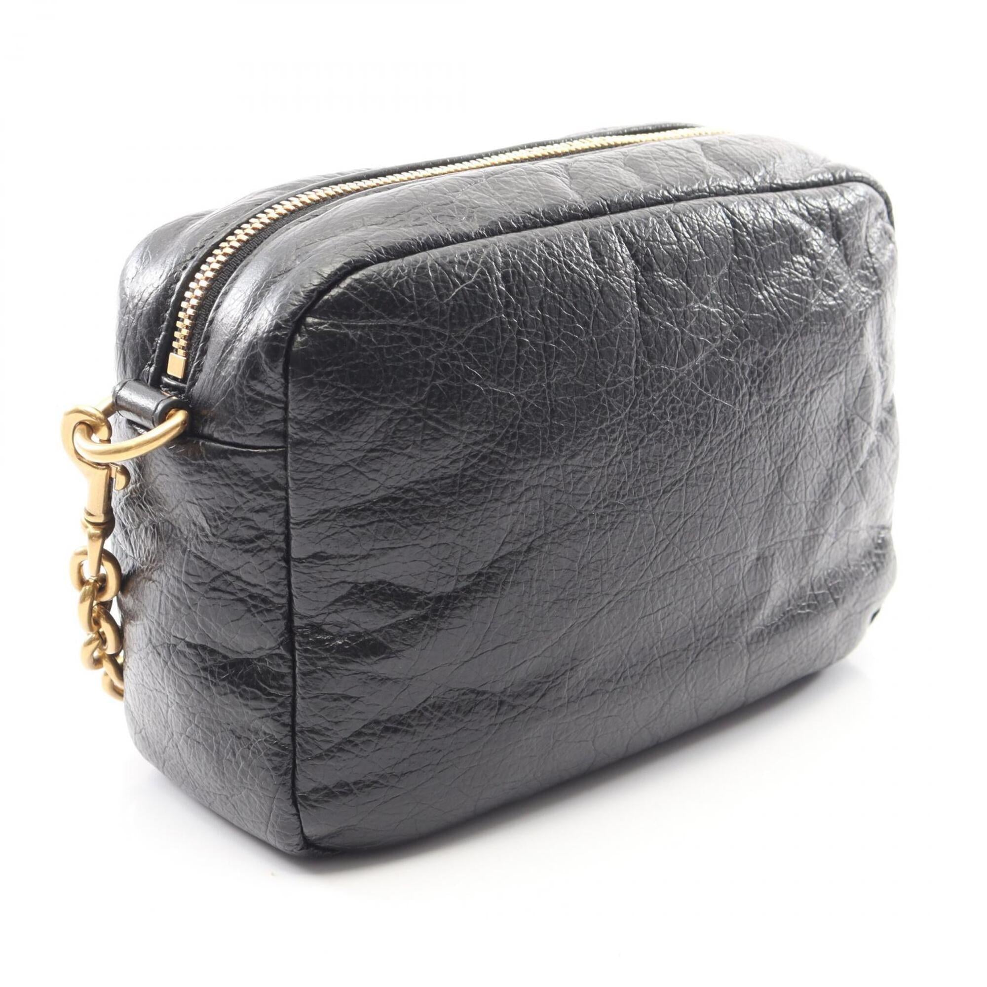 Balenciaga Black Leather Handbag Shoulder Bag (Pre-Owned)