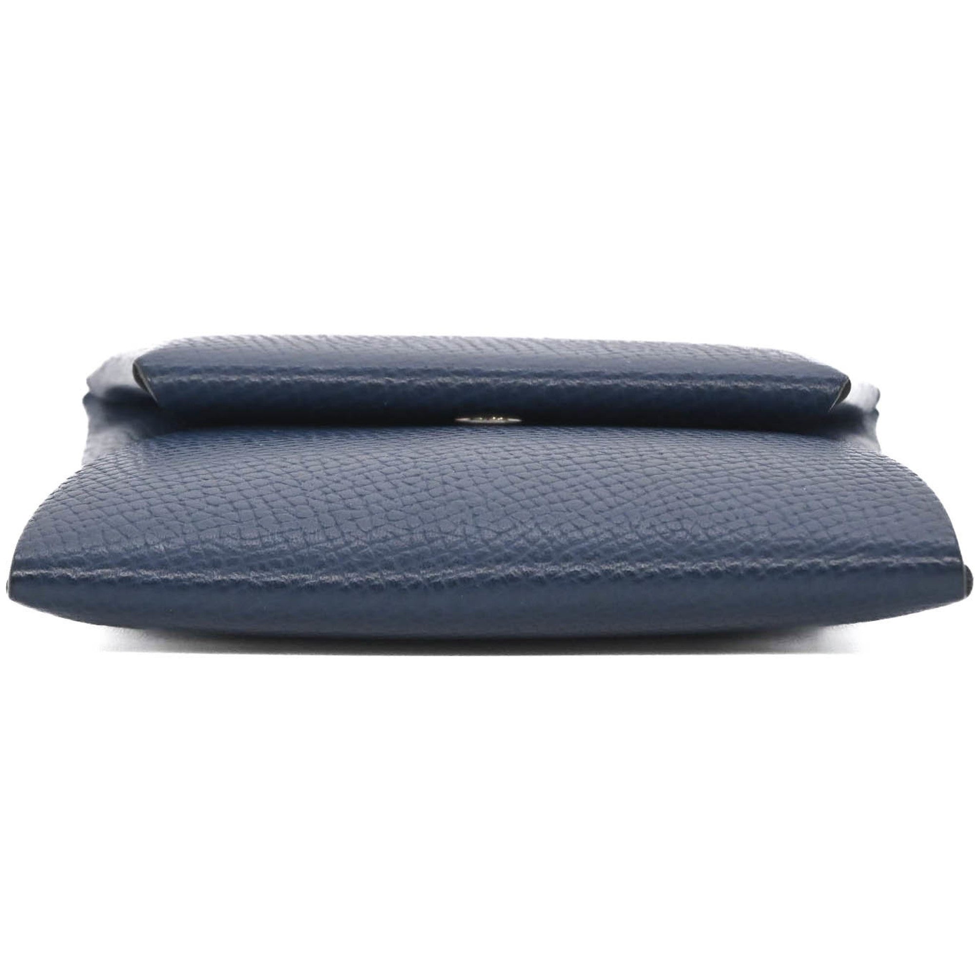Hermes Light Green Navy Epsom Leather Coin Purse/Coin Case (Pre-Owned)