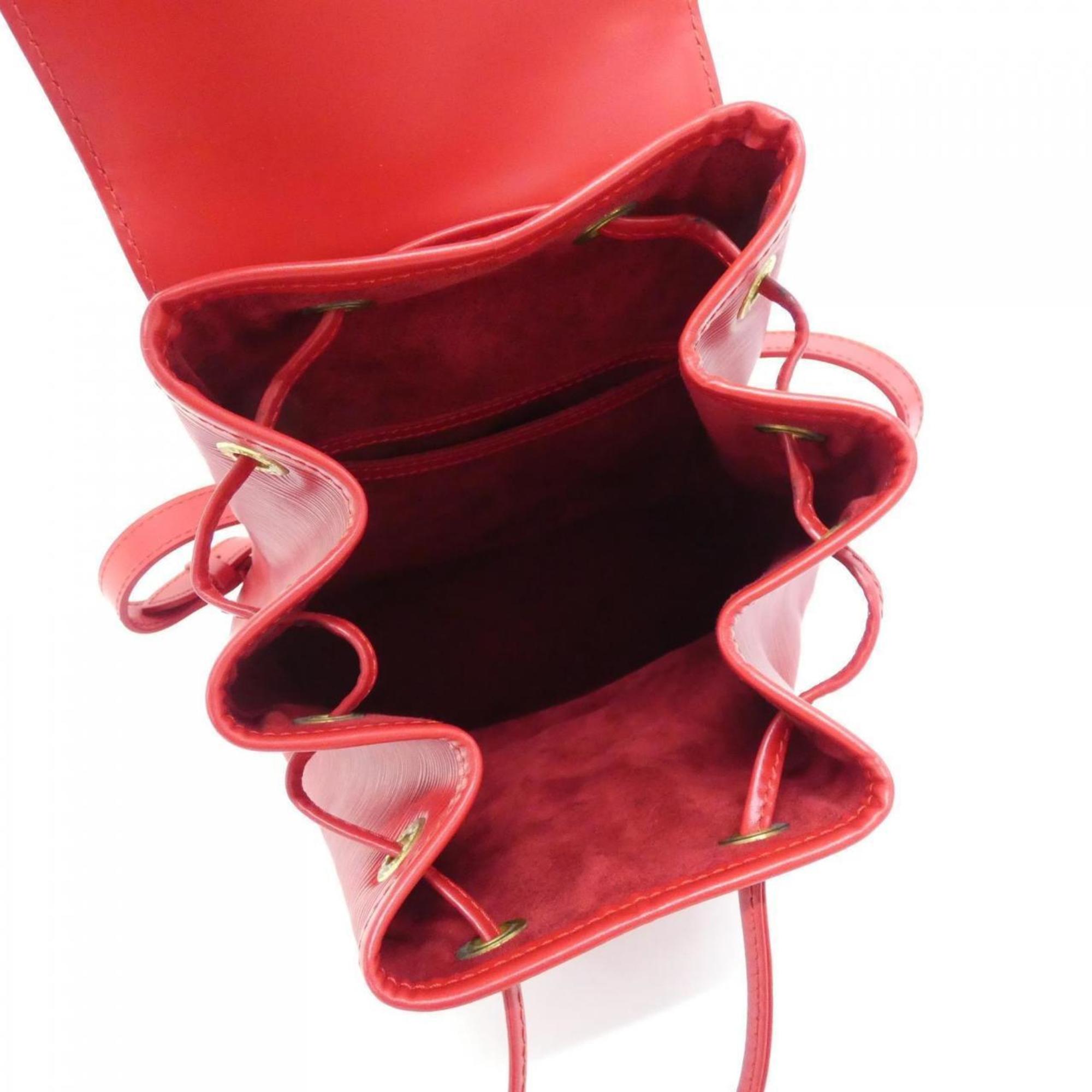 Louis Vuitton Red Color Leather Backpack (Pre-Owned)