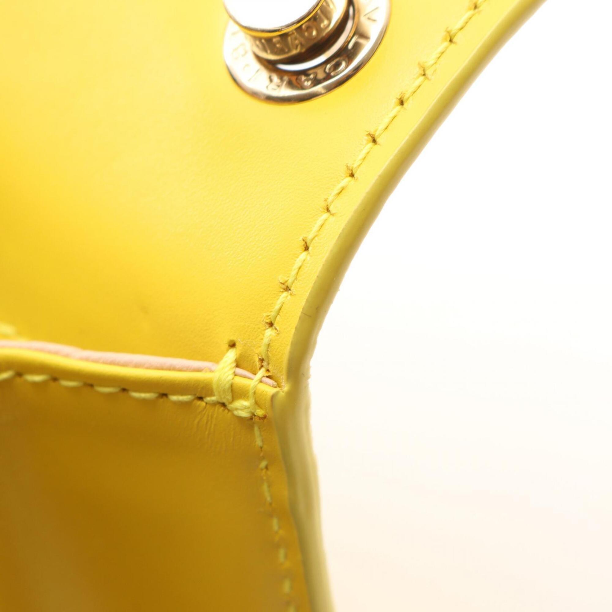 Bvlgari Yellow Leather Handbag Shoulder Bag (Pre-Owned)