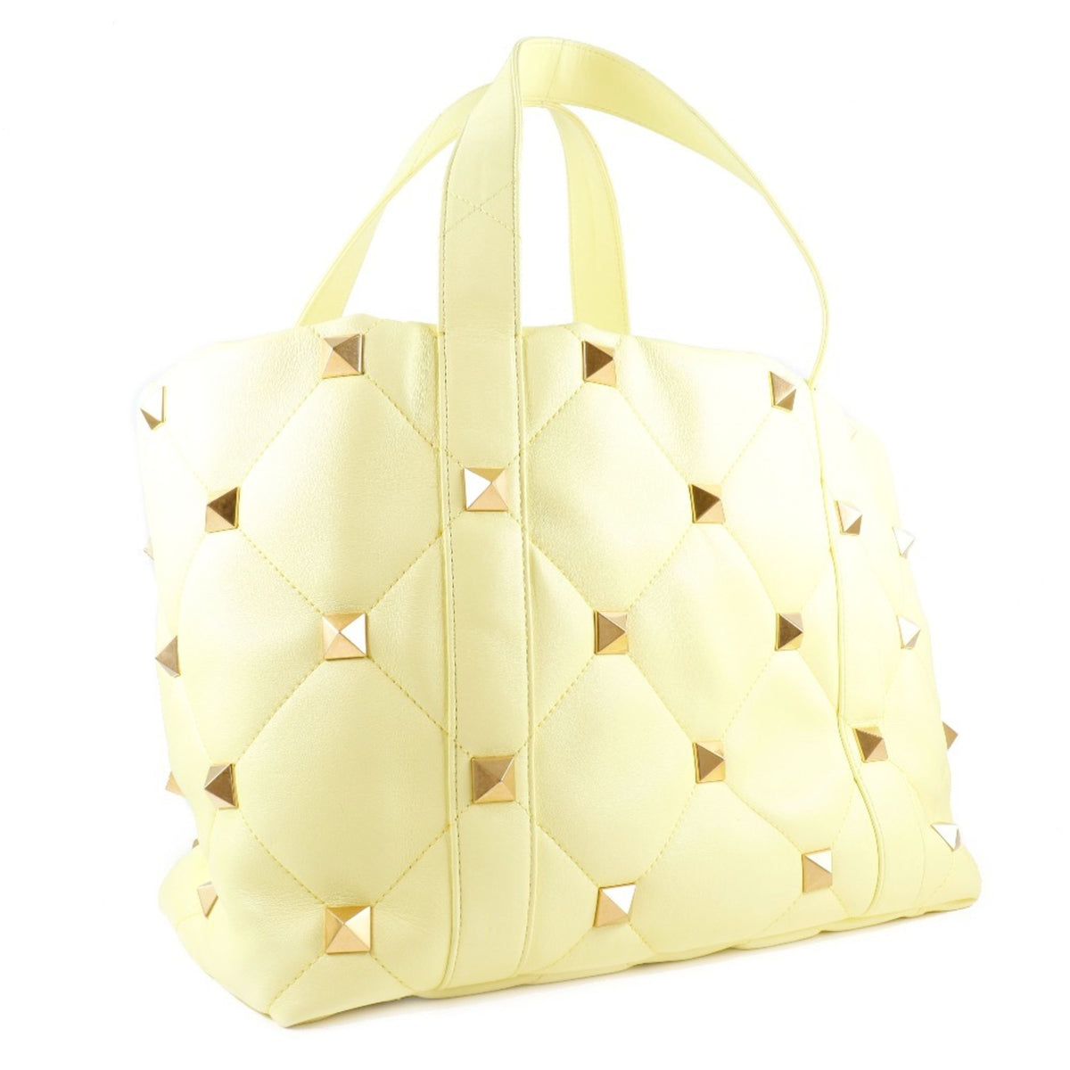 Valentino Gold Yellow Leather Tote Bag (Pre-Owned)