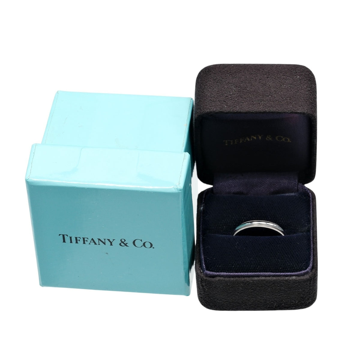 Tiffany Silver Platinum 950 Band Ring (Pre-Owned)